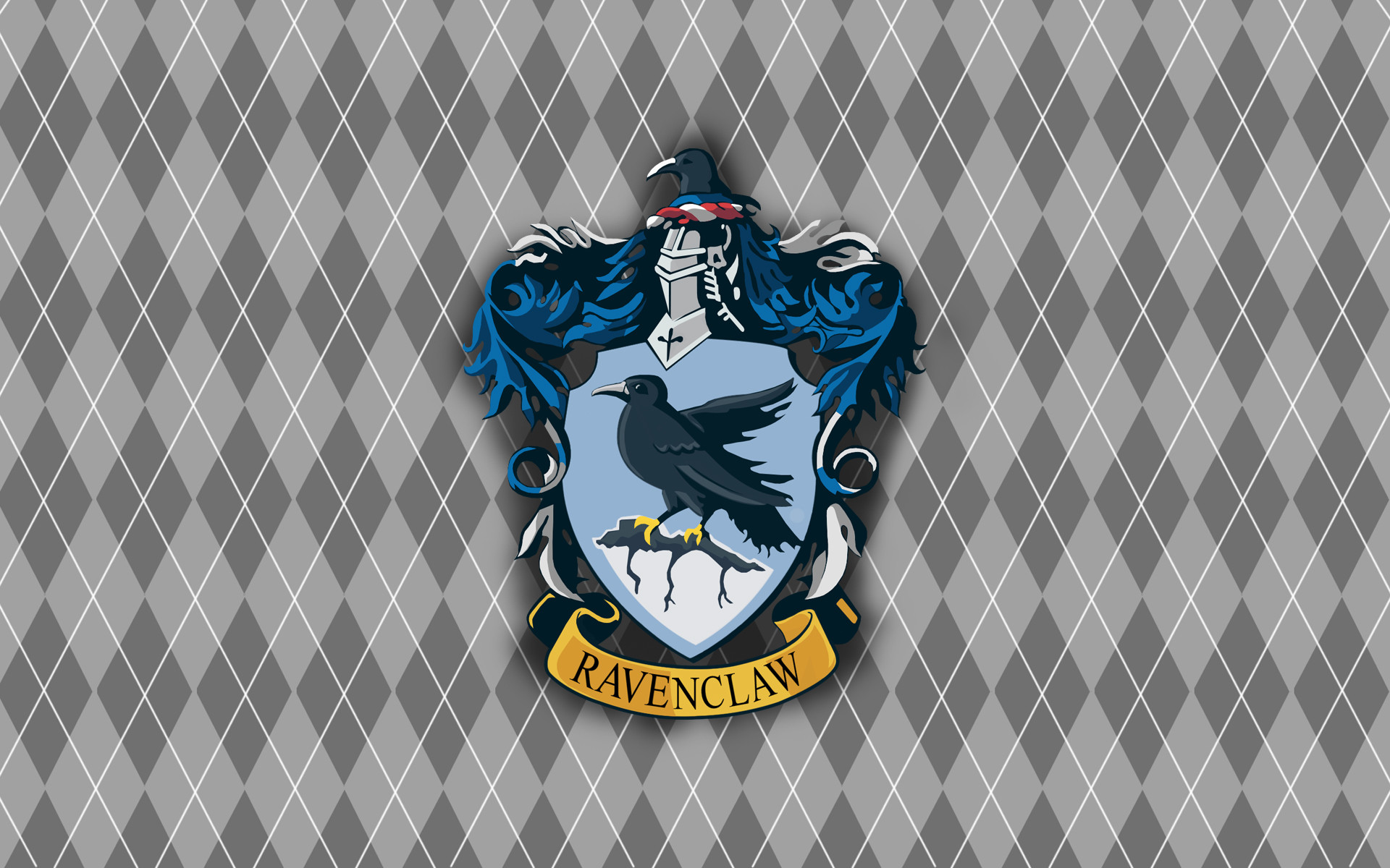 Stemma di Corvonero, Corvo, Harry Potter, Motivo argyle, Full HD, sfondo Windows 11
