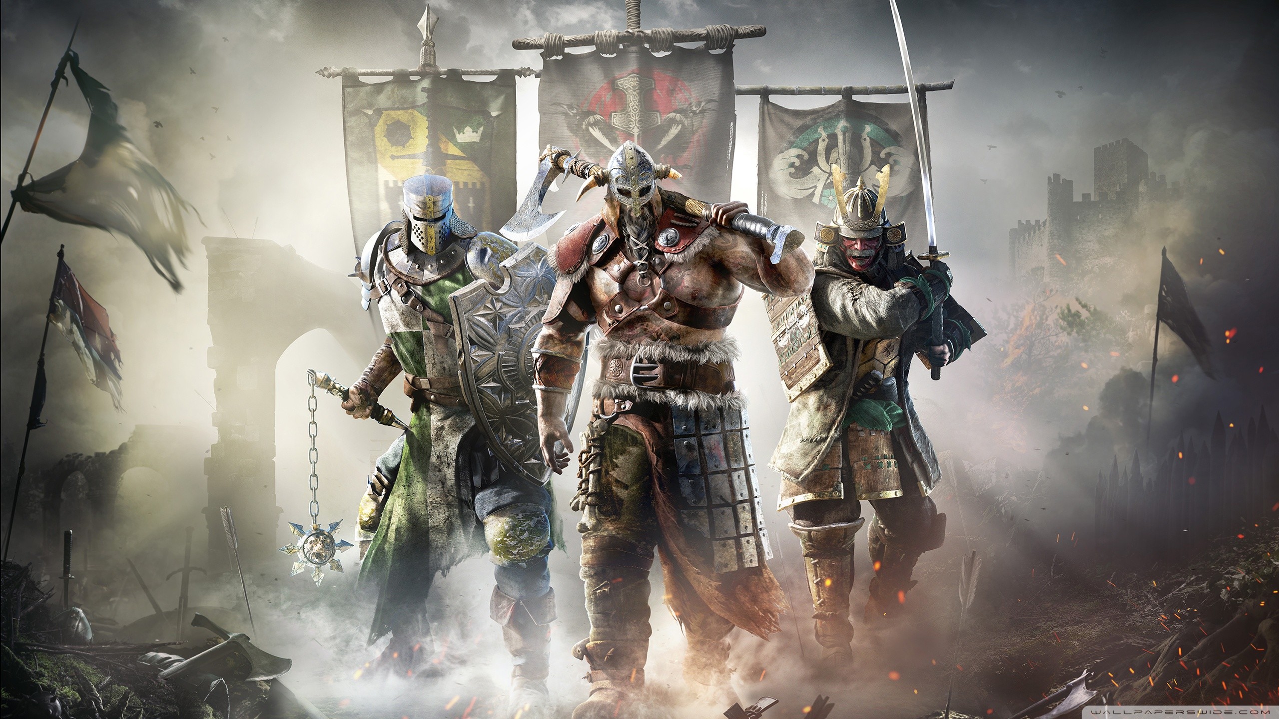 For Honor, Cavalieri, Vichinghi, Samurai, Stendardi, Fazioni, 2K, sfondo desktop