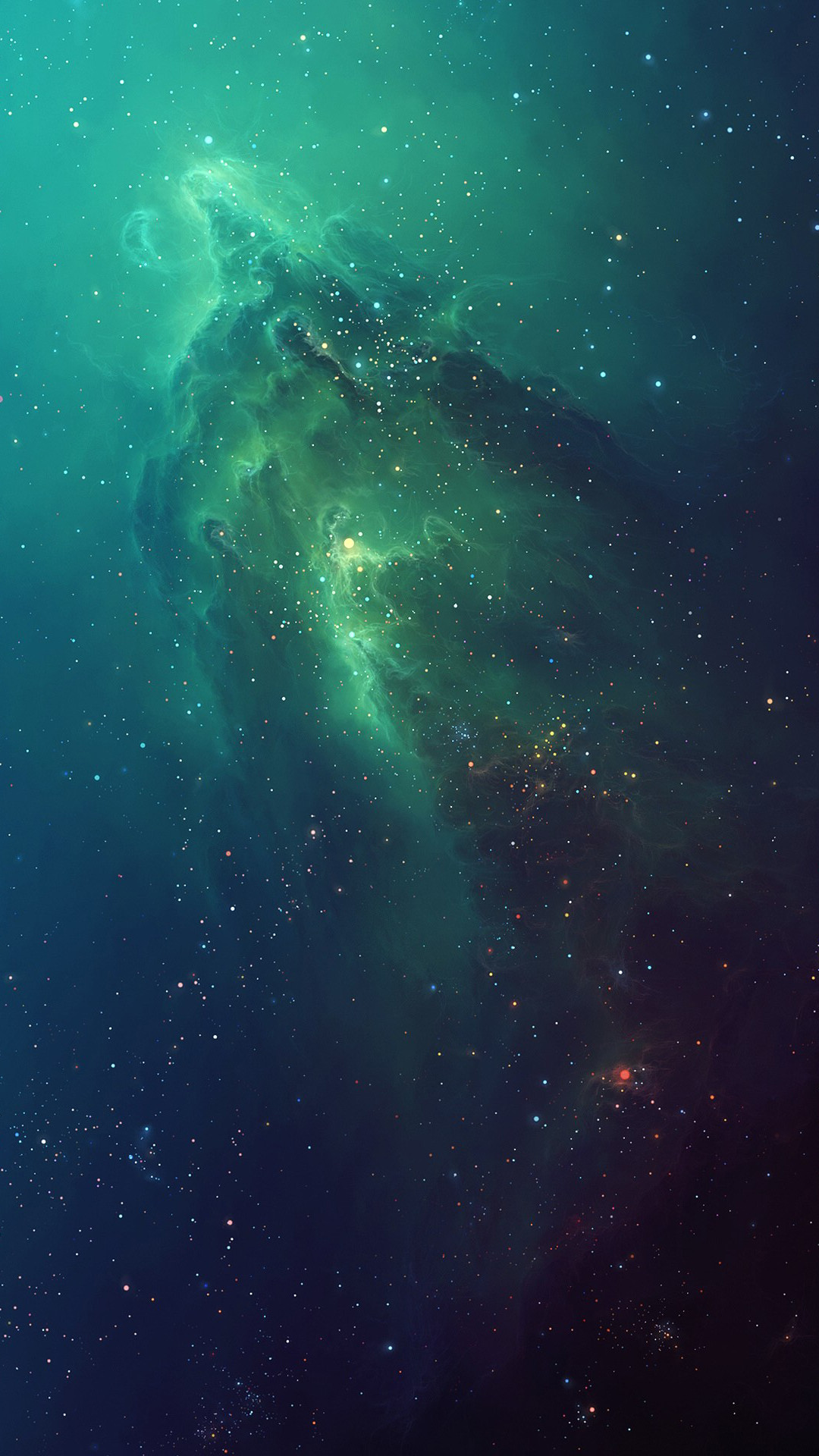Nebulosa, Spazio, Verde acqua, Verticale, sfondo per il tuo smartphone