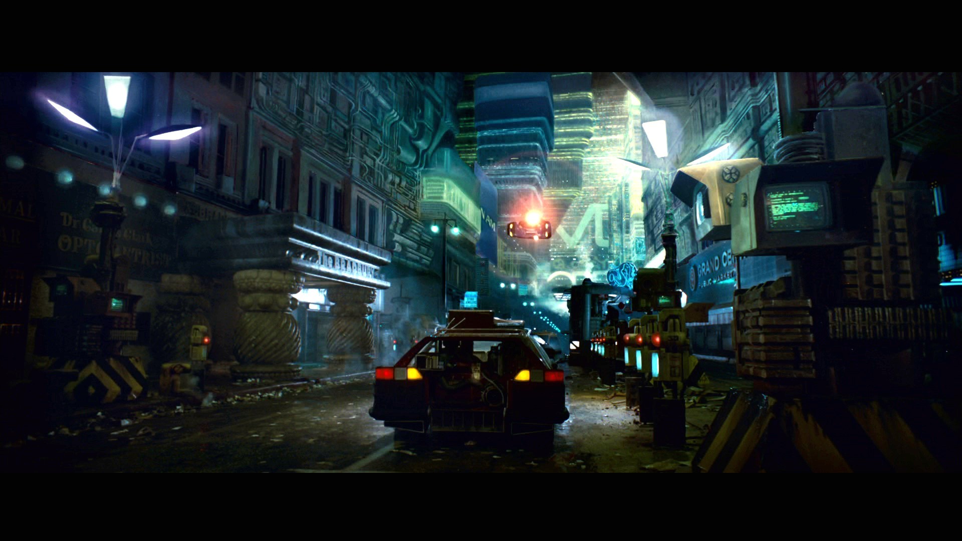 Blade Runner, Spinner, Strada, Notte, Cyberpunk, 1920x1080, wallpaper desktop