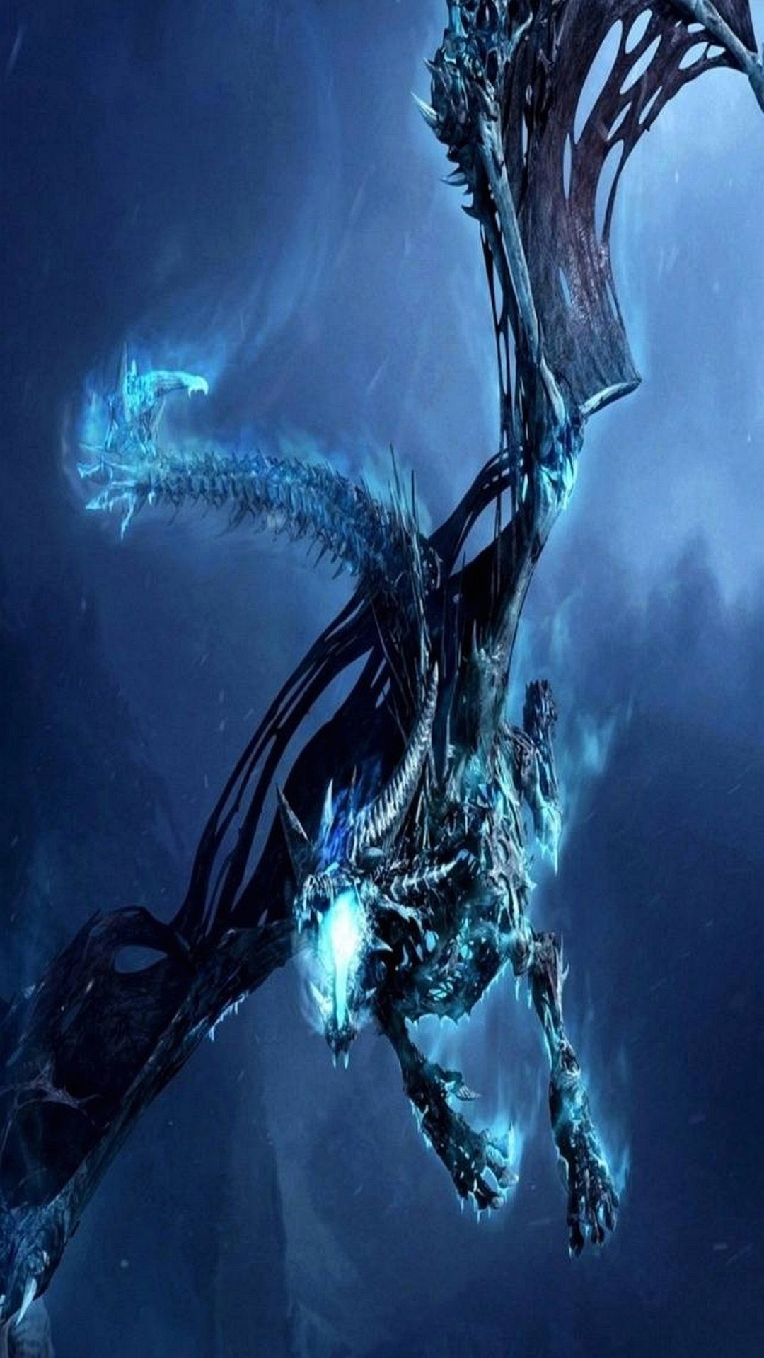 Drago, Fantasy, Blu, Arte digitale, sfondo per il tuo smartphone