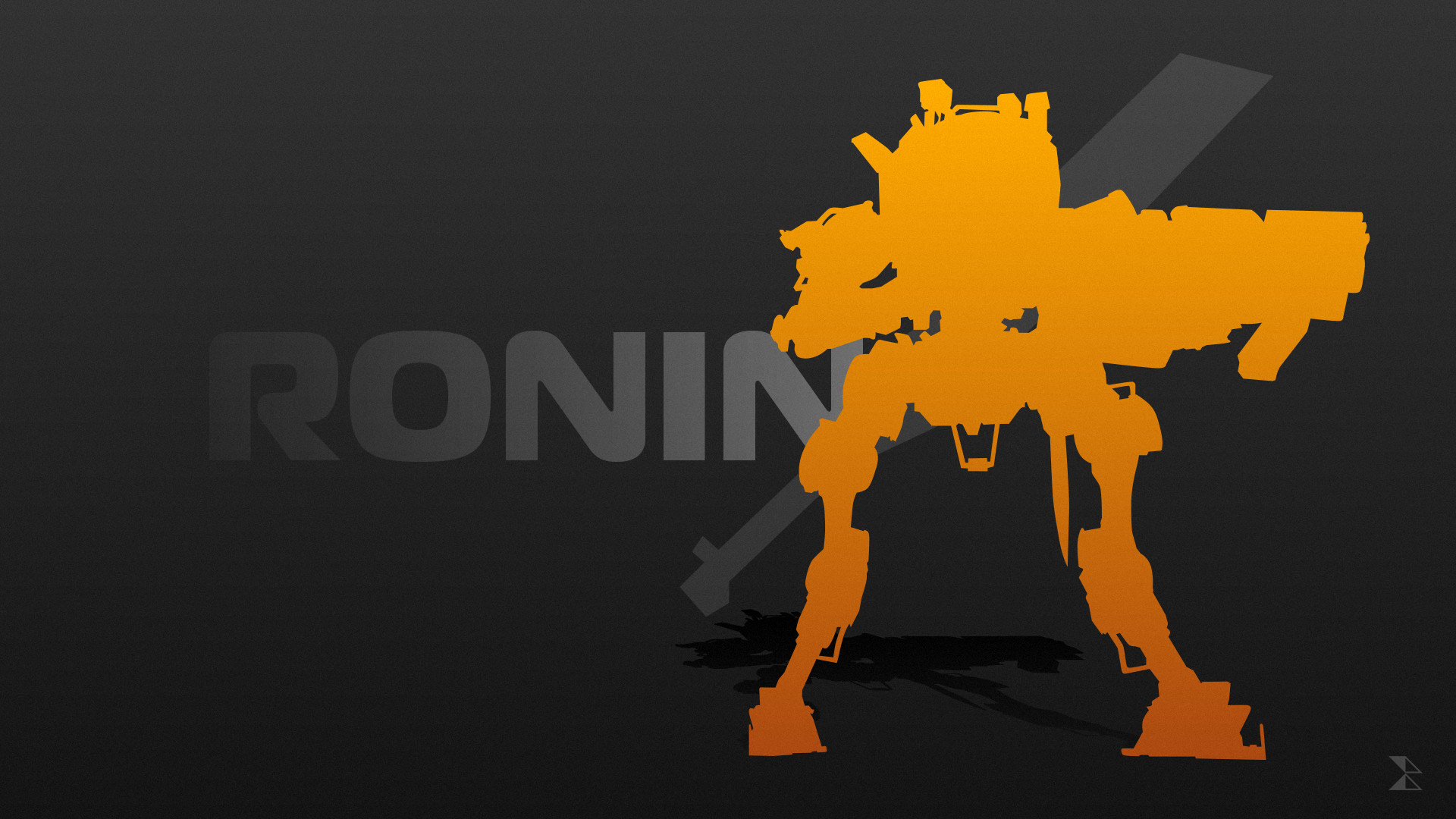 Titanfall 2, Ronin, Silhouette, Arancione, Minimalismo, Full HD, sfondo per PC
