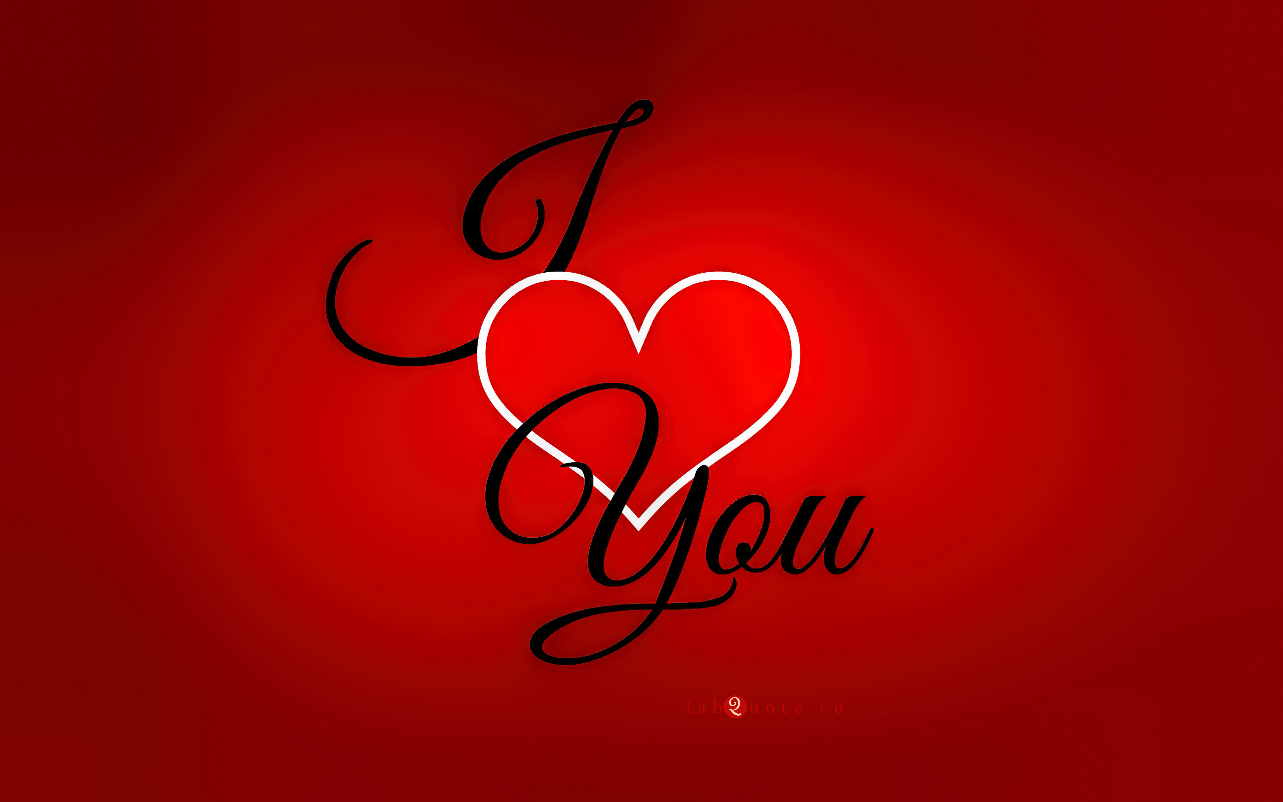 I love you, Cuore, Sfondo rosso, Calligrafia, 2K, wallpaper per portatile