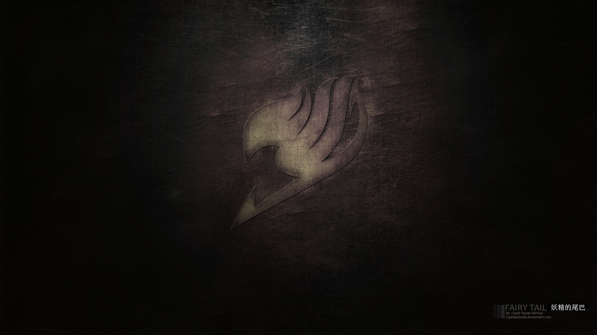 Simbolo di Fairy Tail, Fairy Tail, Sfondo scuro, Texture, Full HD, wallpaper per portatile