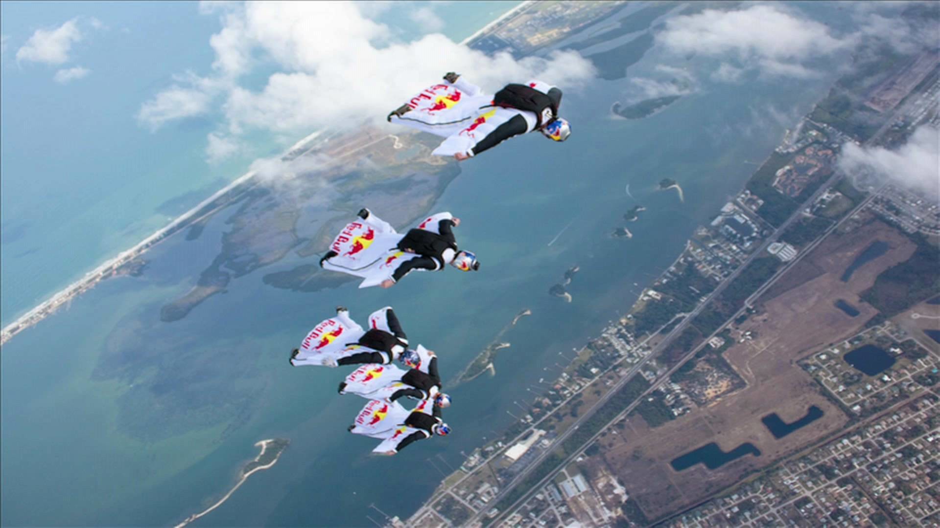 Red Bull, Tute alari, Vista aerea, Costa, Full HD, sfondo per portatile