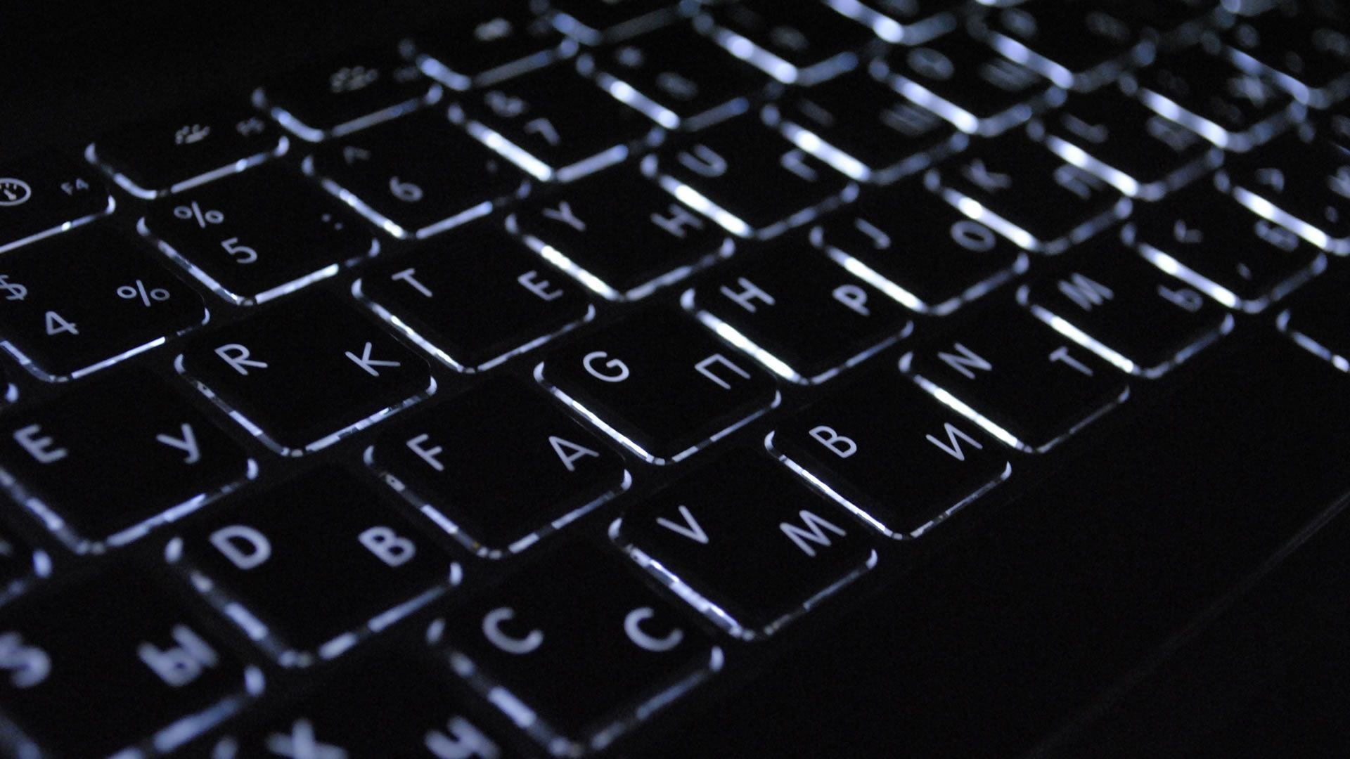 Tastiera, Laptop, Primo piano, Bianco e nero, Full HD, sfondo desktop
