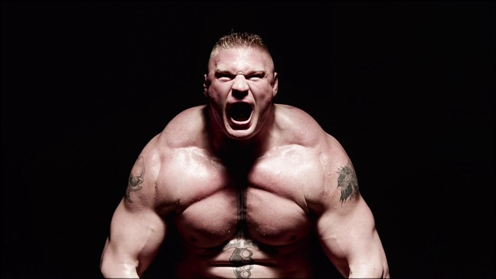 Brock Lesnar, Muscoli, Urlo, Sfondo nero, Full HD, wallpaper desktop