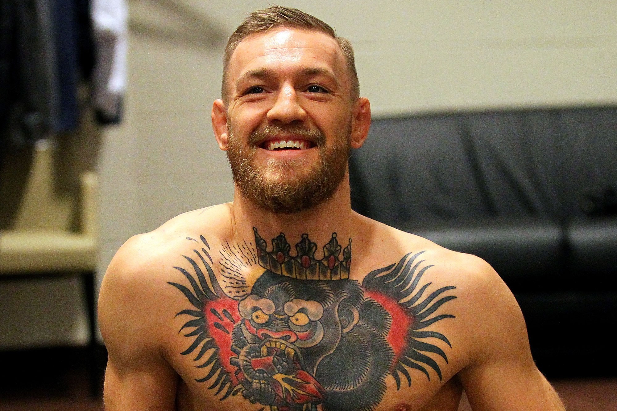 Conor McGregor, Sorriso, Tatuaggi, Ritratto, Full HD, sfondo per PC e portatile