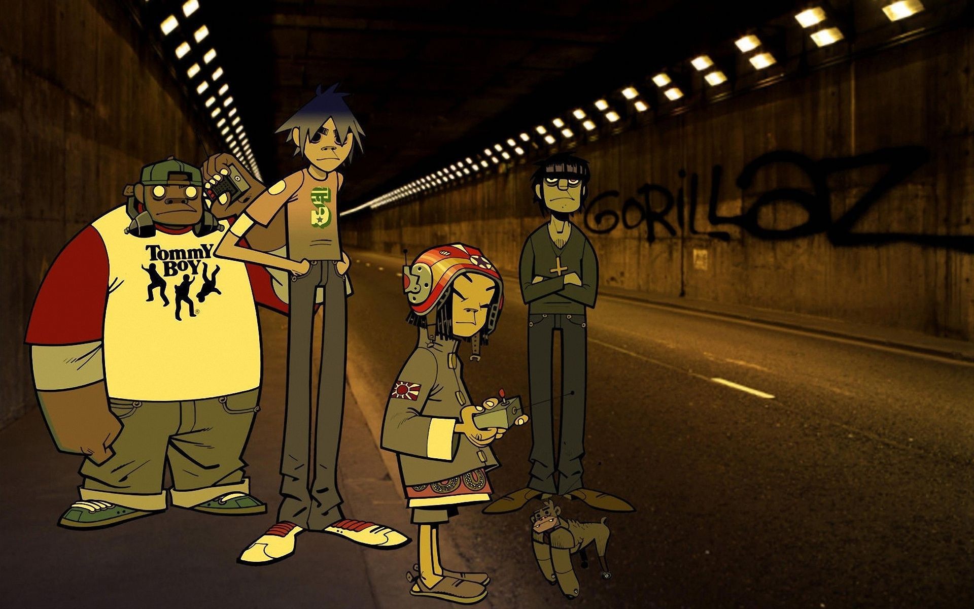 Gorillaz, Band, Tunnel, Logo, Full HD, sfondo desktop