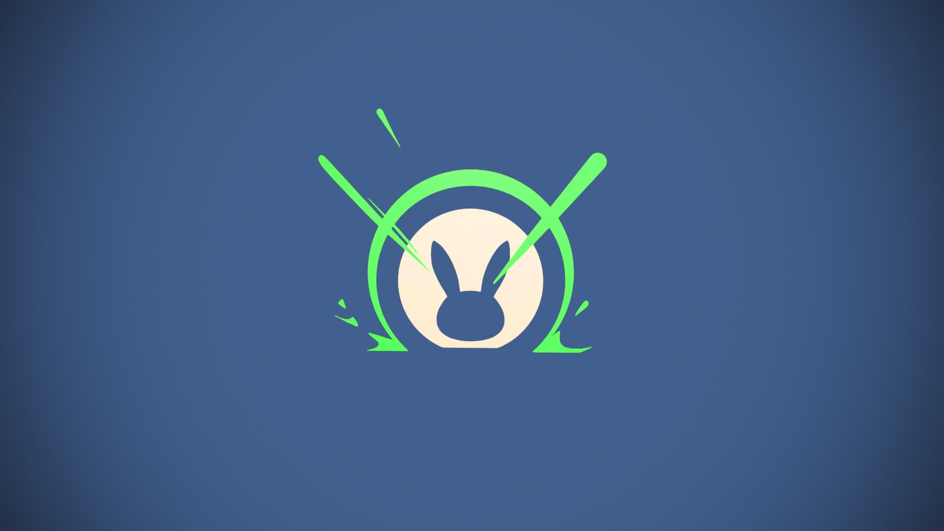 D.Va, Overwatch, Logo coniglio, Sfondo blu, Full HD, wallpaper per portatile