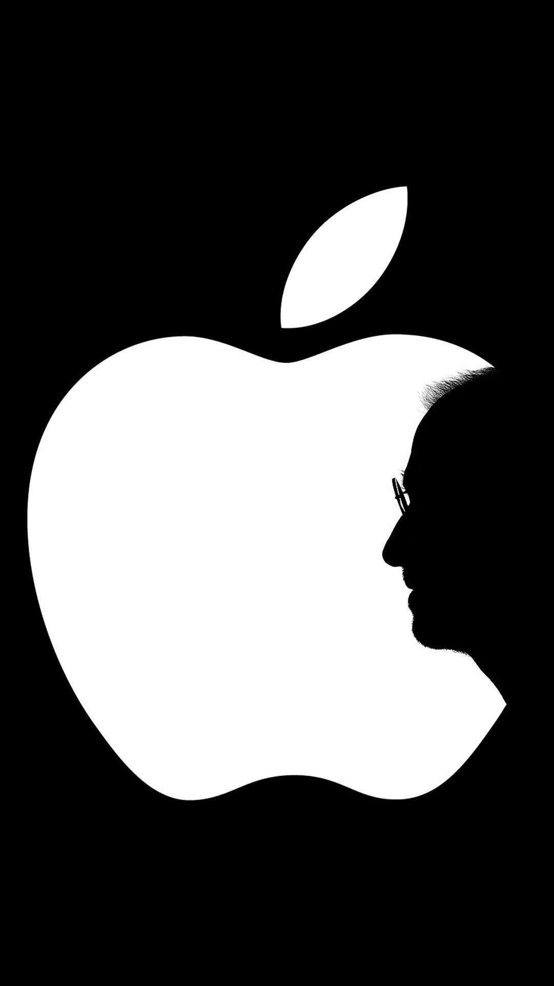 Apple, Steve Jobs, Logo, Silhouette, Sfondo nero, Full HD, schermata di blocco iPhone 5S