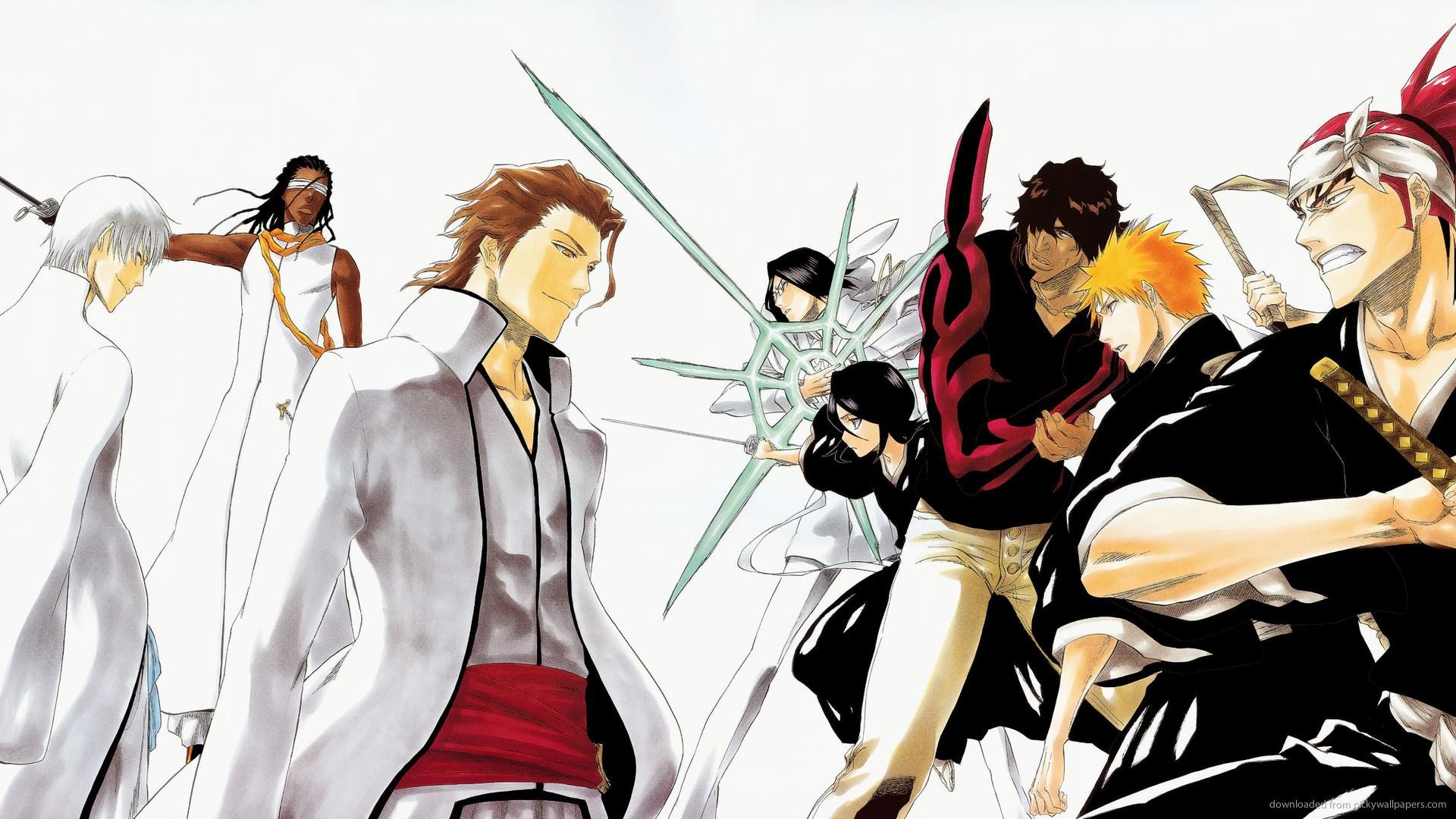 Bleach, Ichigo Kurosaki, Sōsuke Aizen, Renji Abarai, Yasutora Sado, sfondo Full HD per portatile