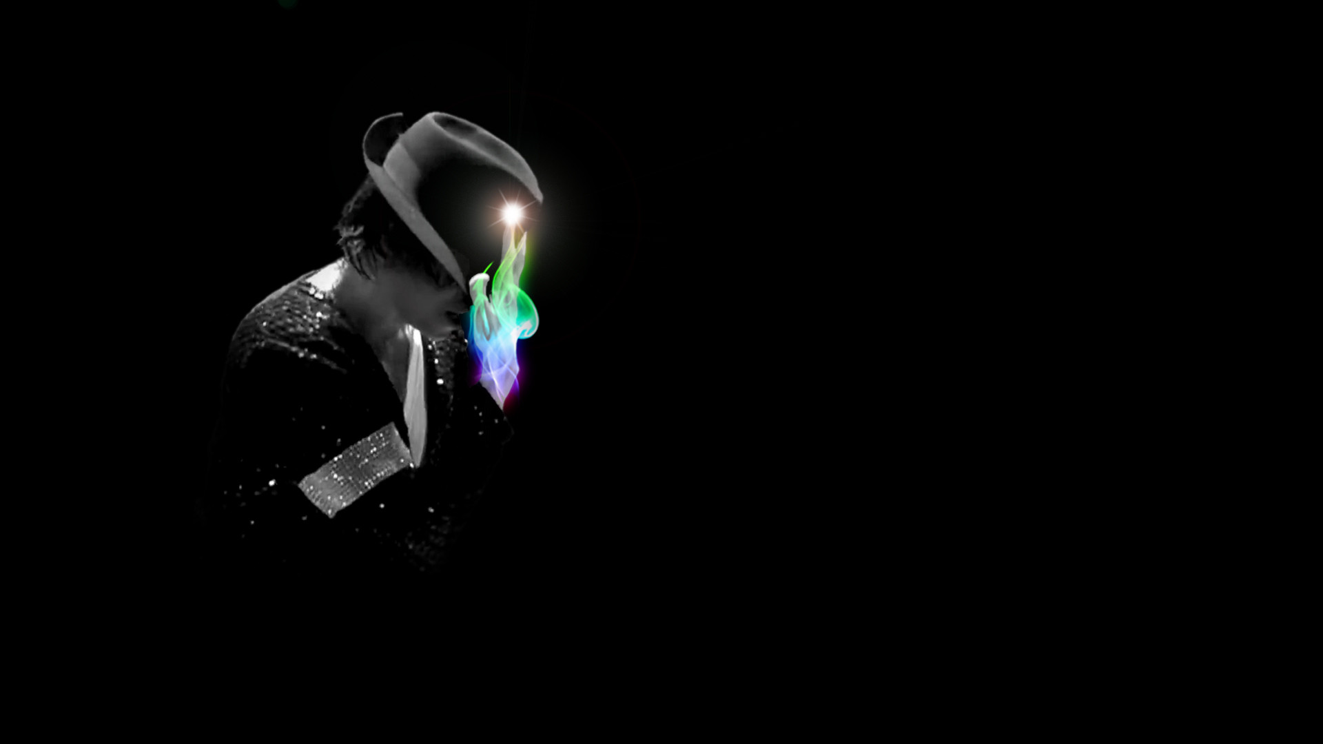 Michael Jackson, Cappello fedora, Guanto, Sfondo nero, Full HD, wallpaper per computer