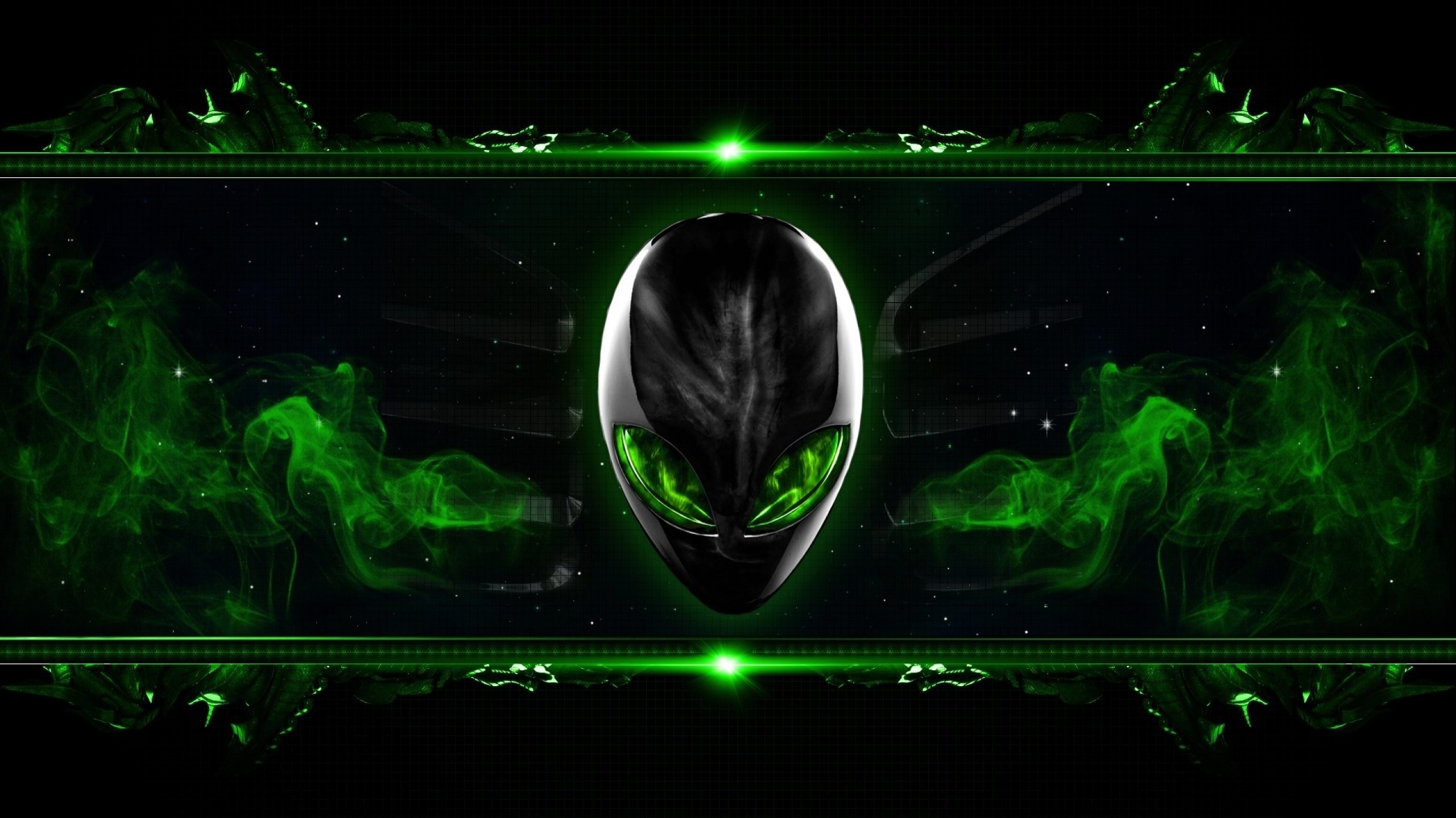 Alienware, Logo alieno, Verde, 2K, sfondo desktop
