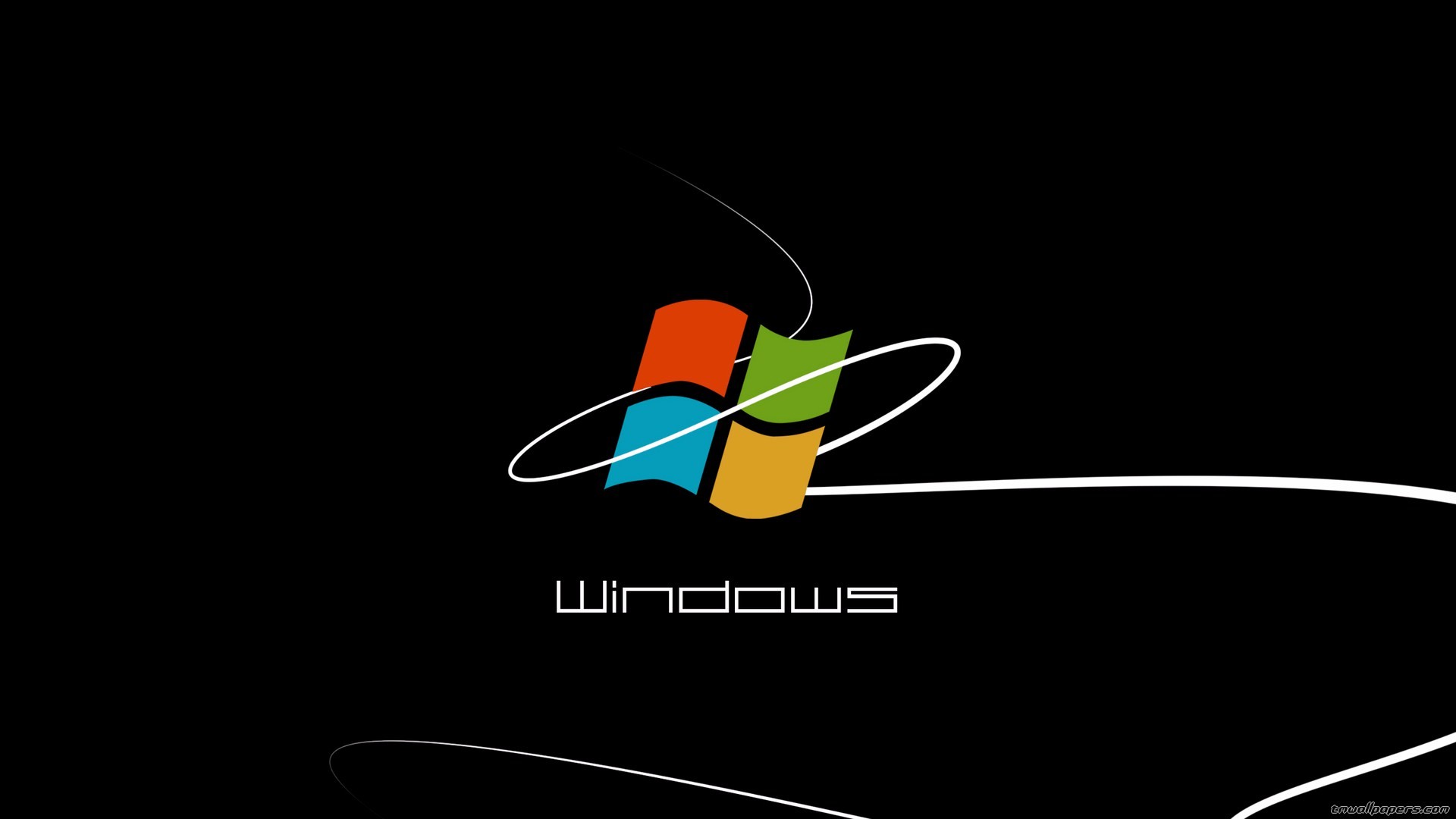 Windows 7, Logo Windows, Sfondo nero, Full HD, wallpaper per PC