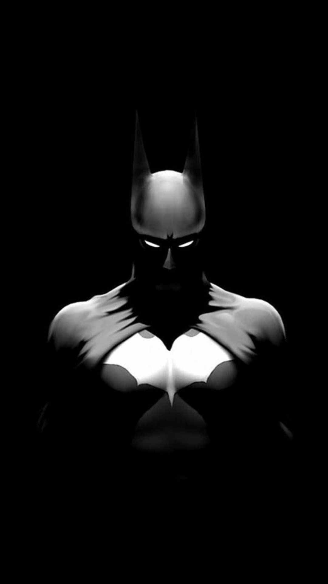Batman, DC Comics, Sfondo nero, Minimalismo, Full HD, schermata di blocco del cellulare