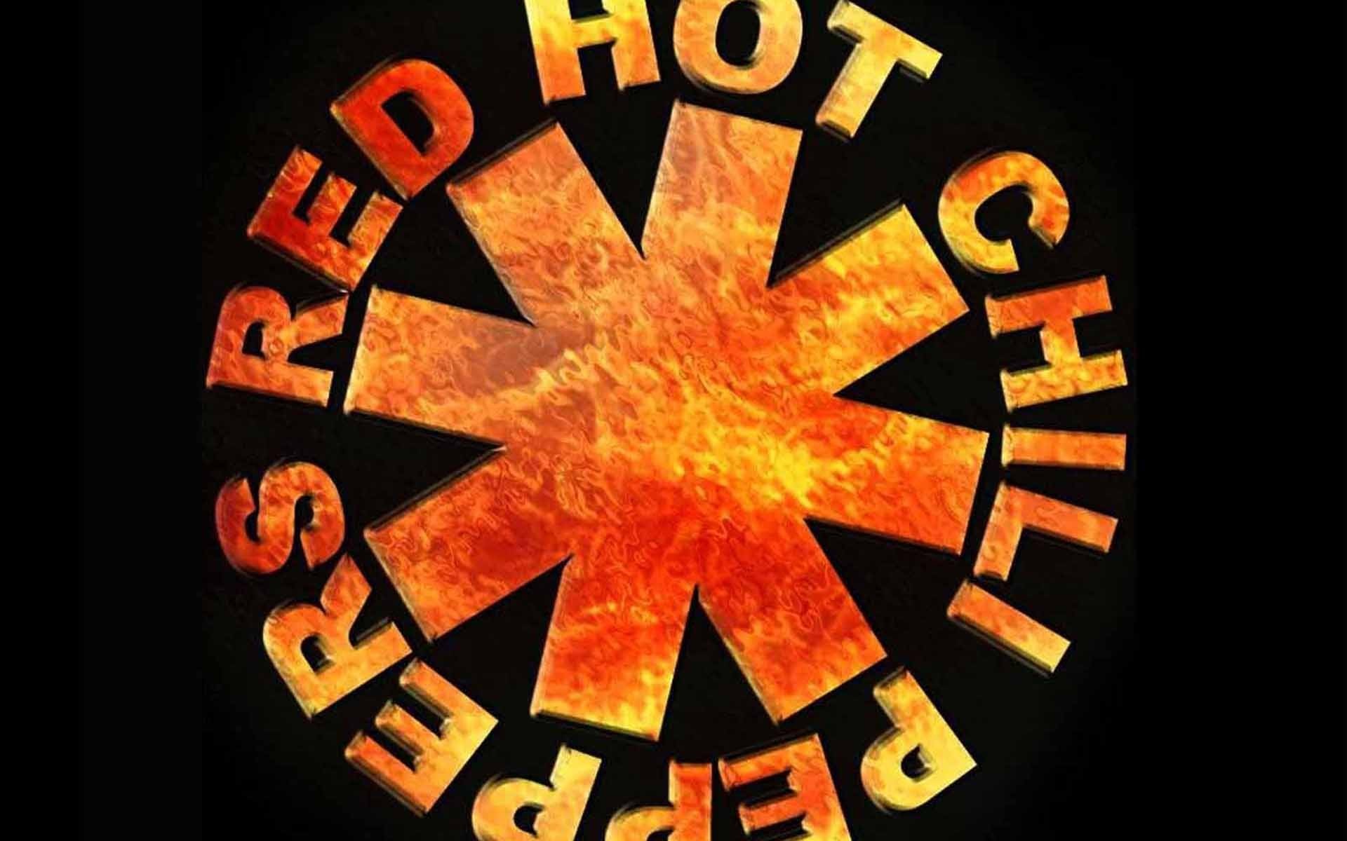 Red Hot Chili Peppers, Logo, Fuoco, Sfondo nero, 16:10 Full HD, wallpaper widescreen