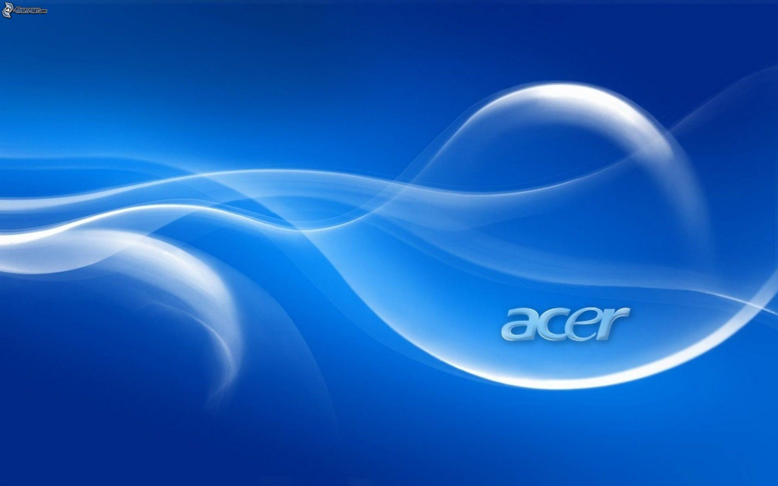 Logo Acer, Acer, Onde, Blu, 2K, sfondo per PC e portatile