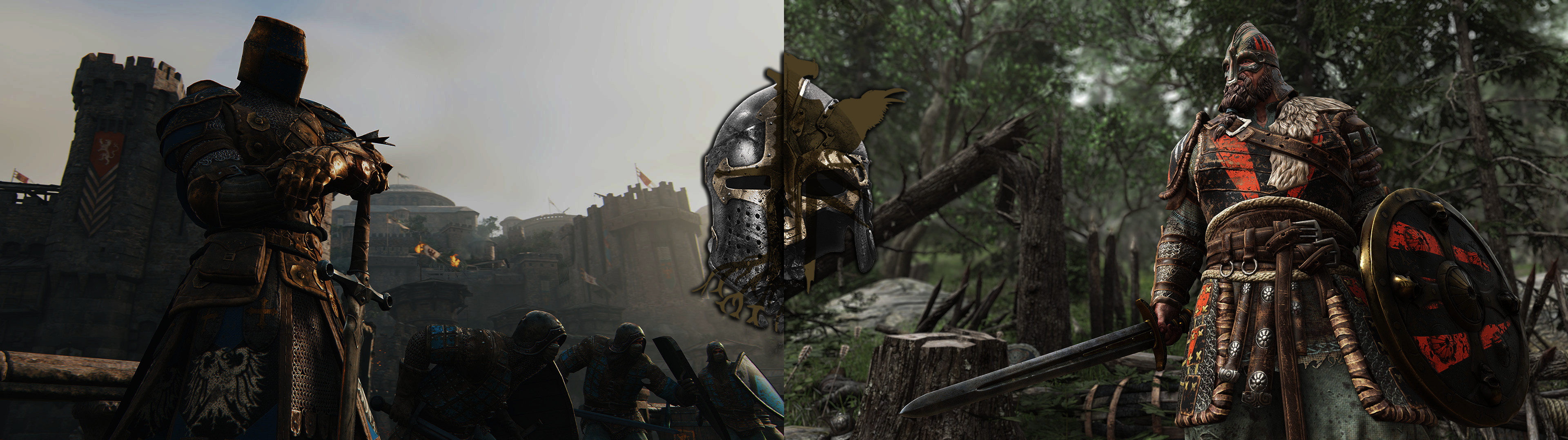 For Honor, Cavaliere, Raider, Foresta, Panoramica, 3840x1080, sfondo per PC