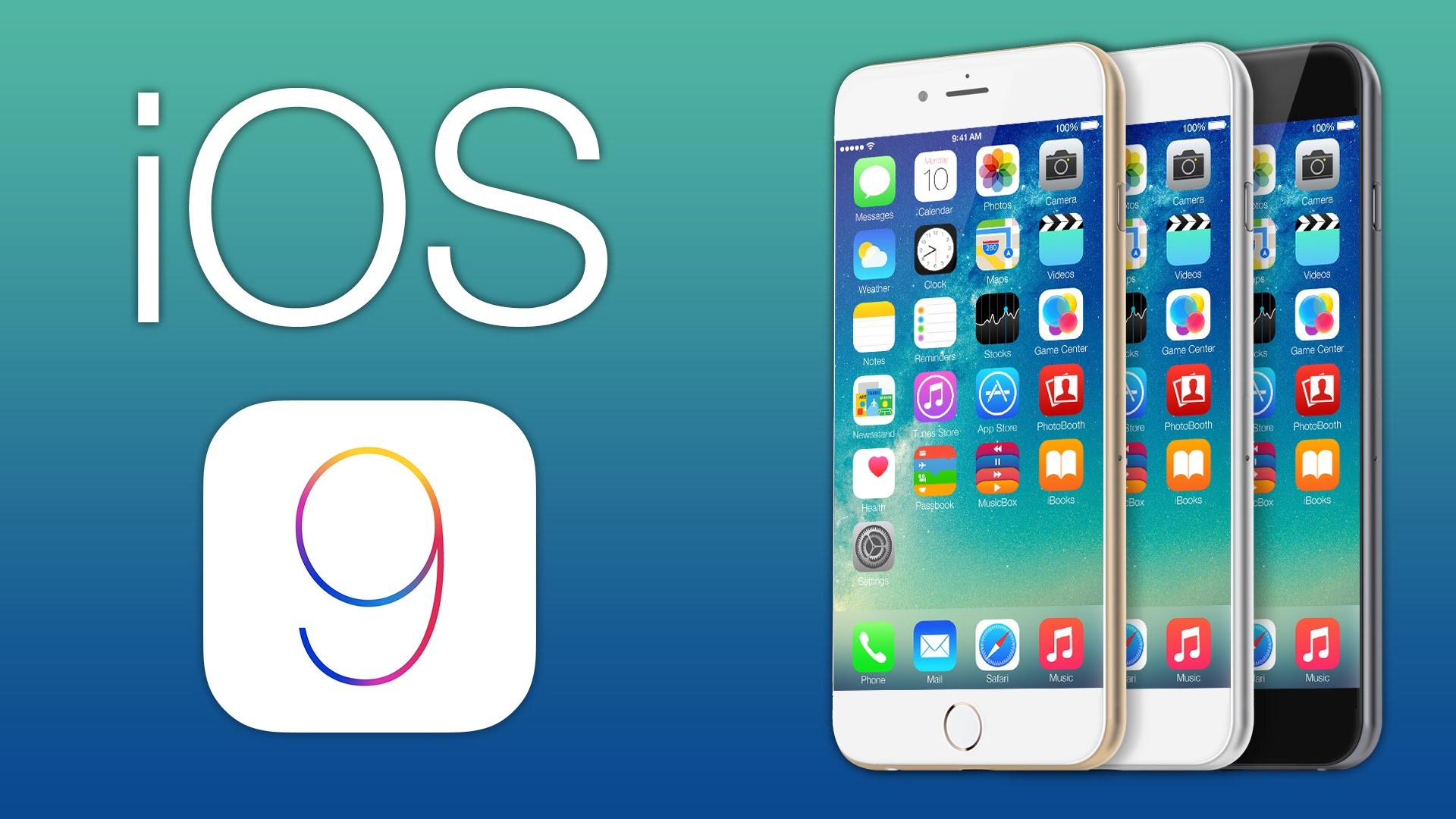 iOS 9, iPhone 6, Logo, Apple, Full HD, sfondo desktop