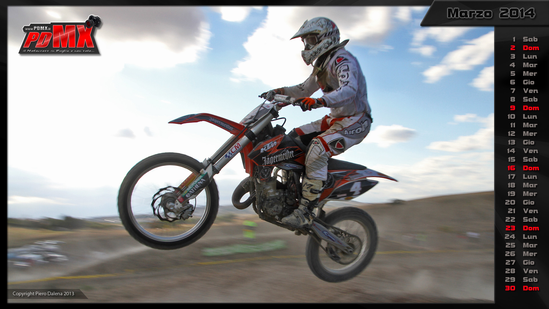 Salto, Motocross, Calendario, Marzo 2014, Pilota, 16:9 Full HD, wallpaper widescreen