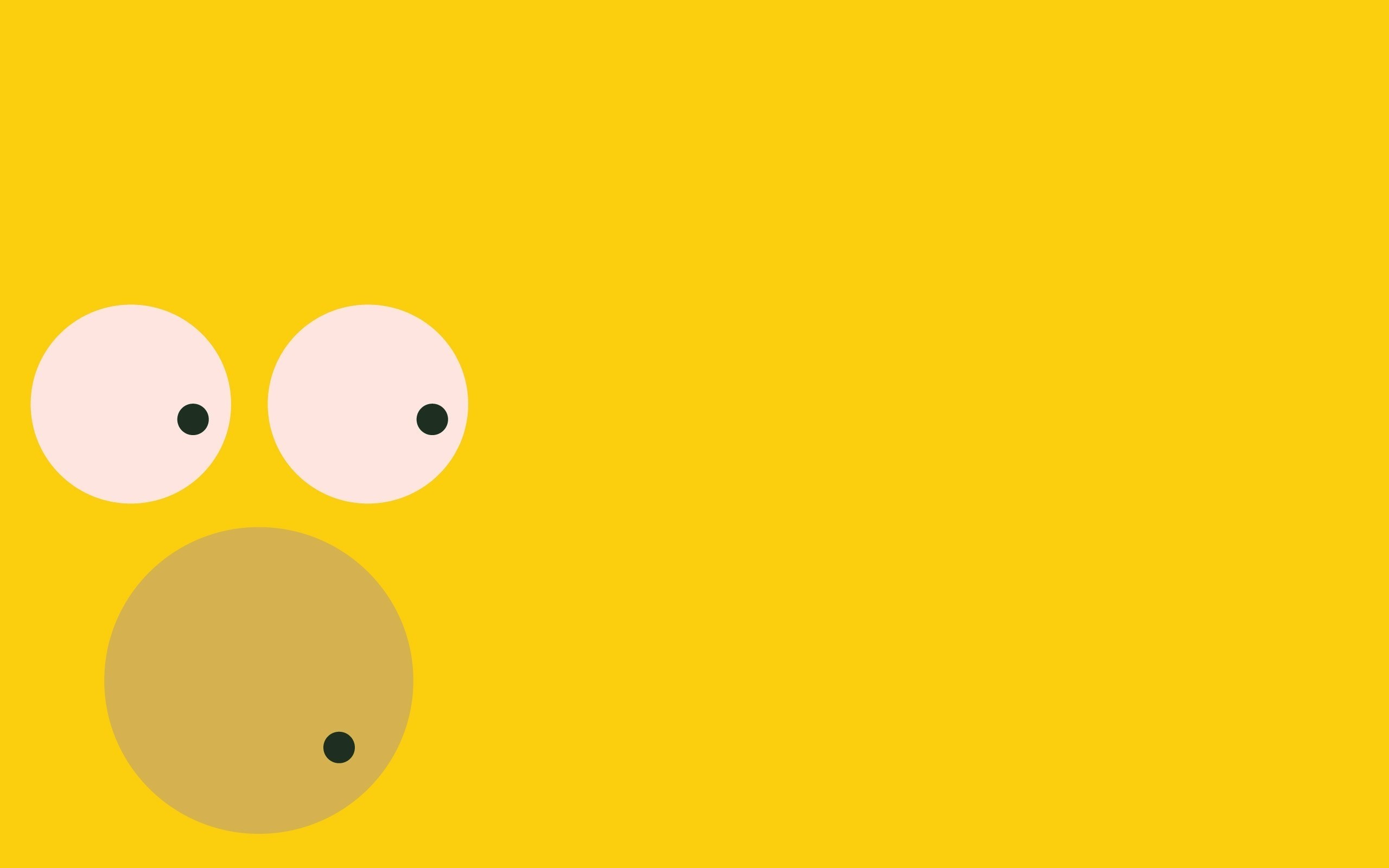 Homer Simpson, I Simpson, Minimalismo, Sfondo giallo, 2560x1600, wallpaper desktop