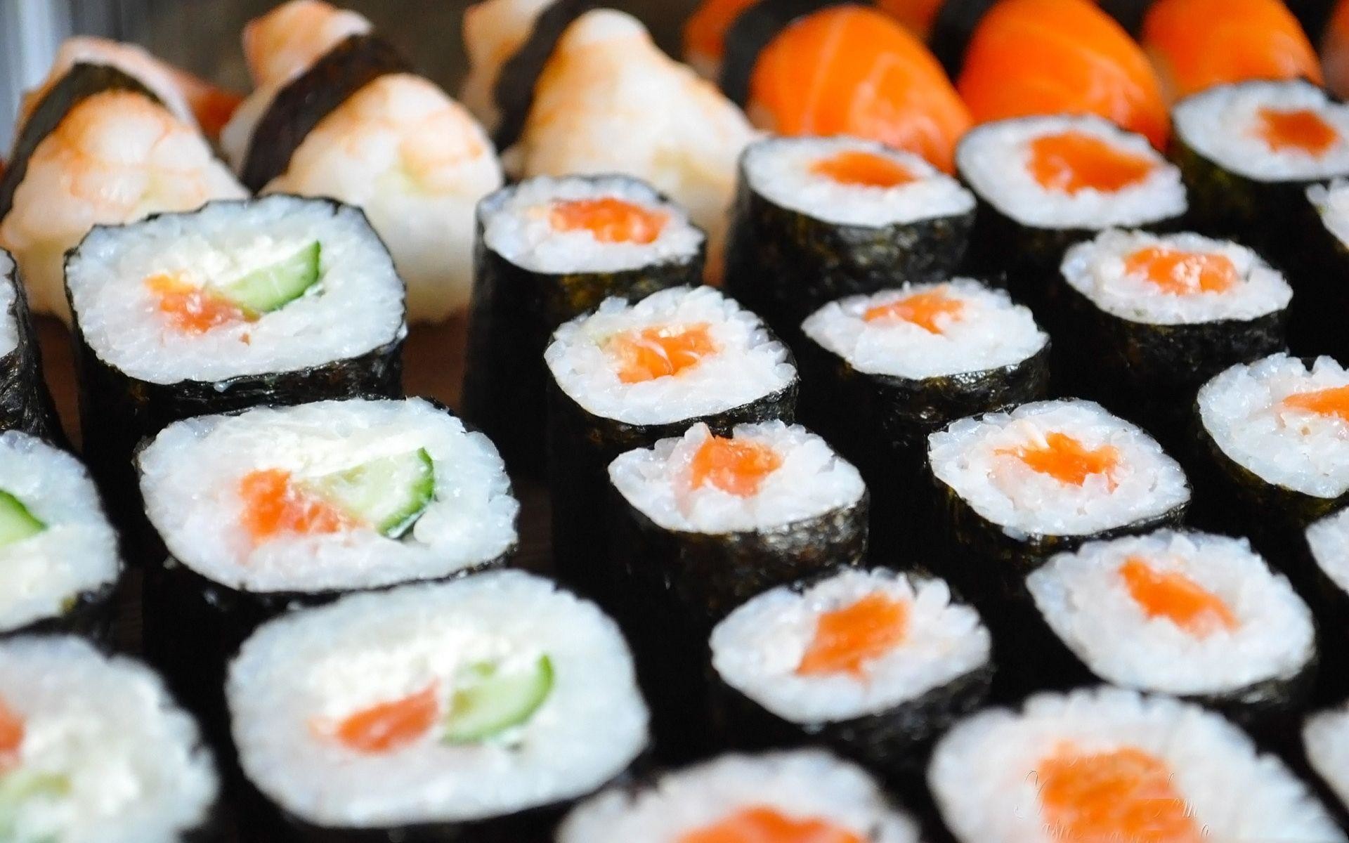 Maki, Hosomaki, Salmone, Cetriolo, Sushi, 1920x1200, sfondo MacBook Pro