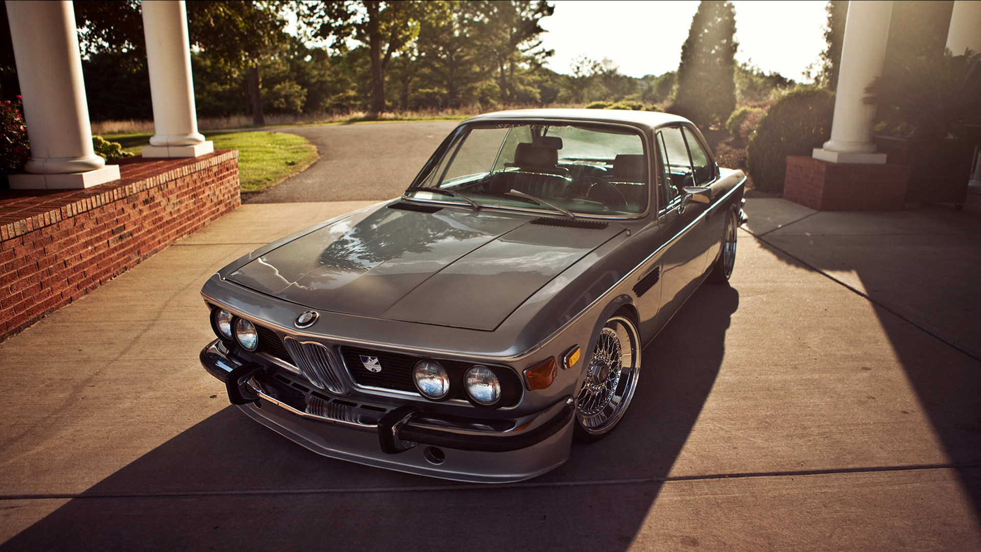 BMW E9 3.0 CS, BMW, Auto d'epoca, Grigio, Luce del sole, Full HD, sfondo per PC