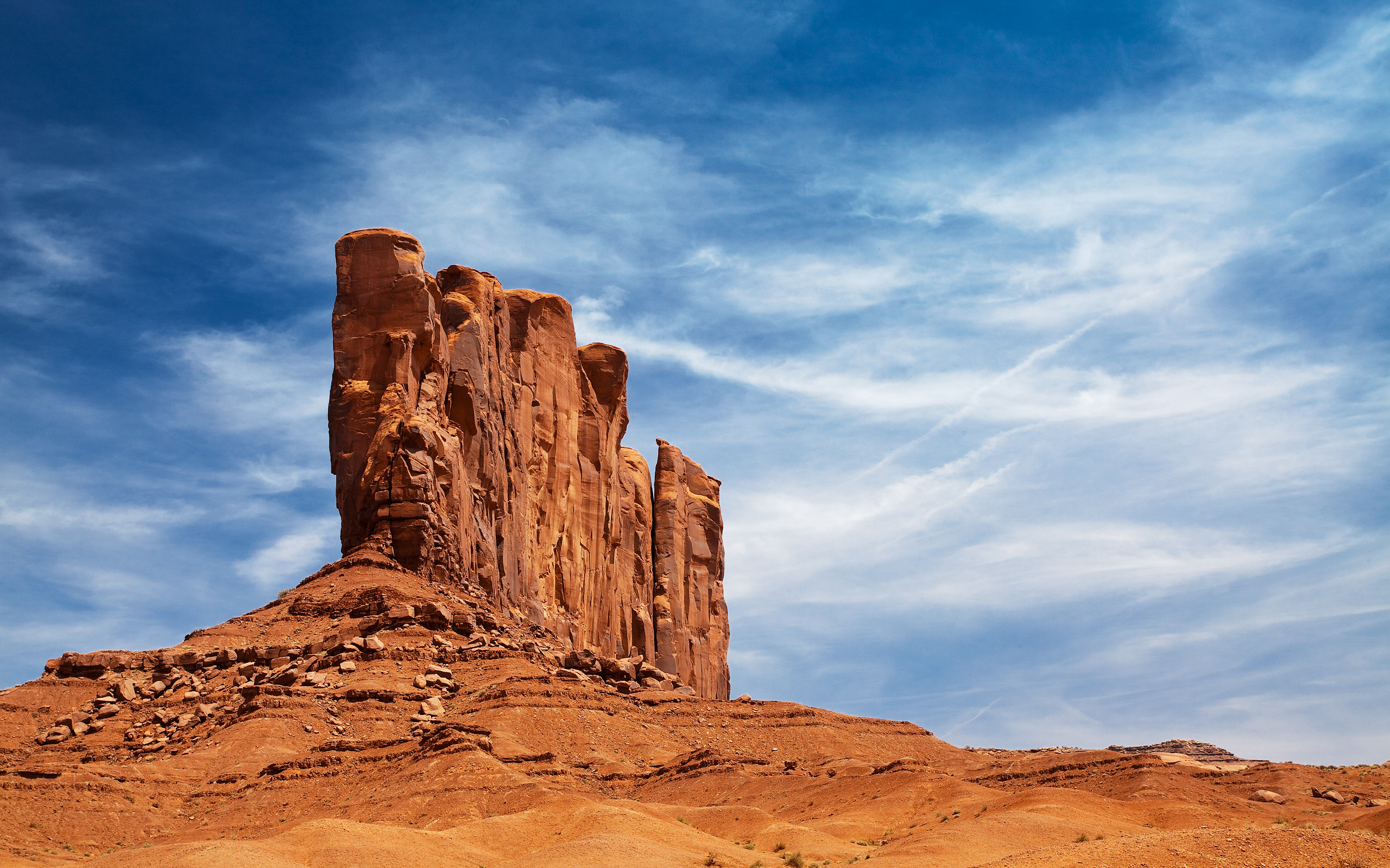 Monument Valley, Arizona, Formazione rocciosa, Cielo azzurro, 2K 1600p, sfondo desktop