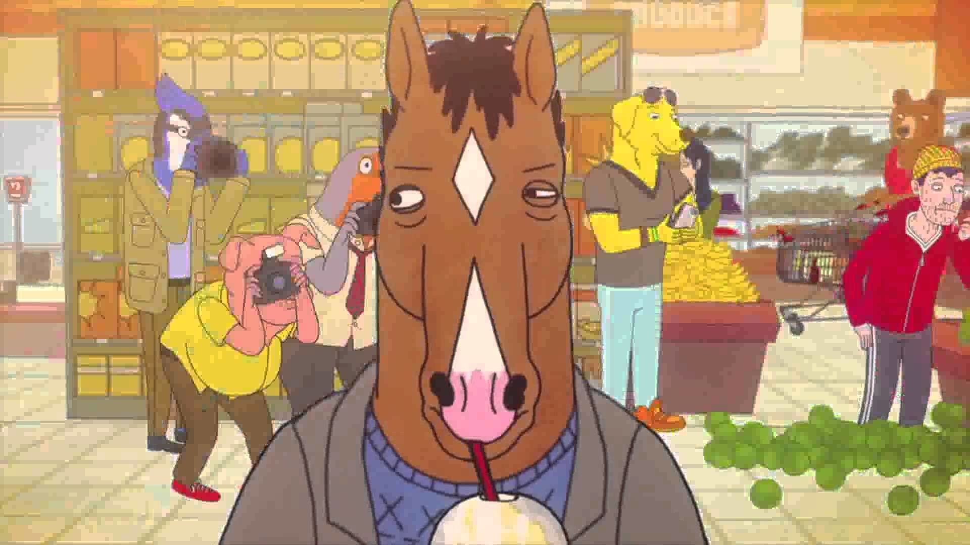 BoJack Horseman, Supermercato, Paparazzi, Frullato, 16:9 Full HD, wallpaper widescreen