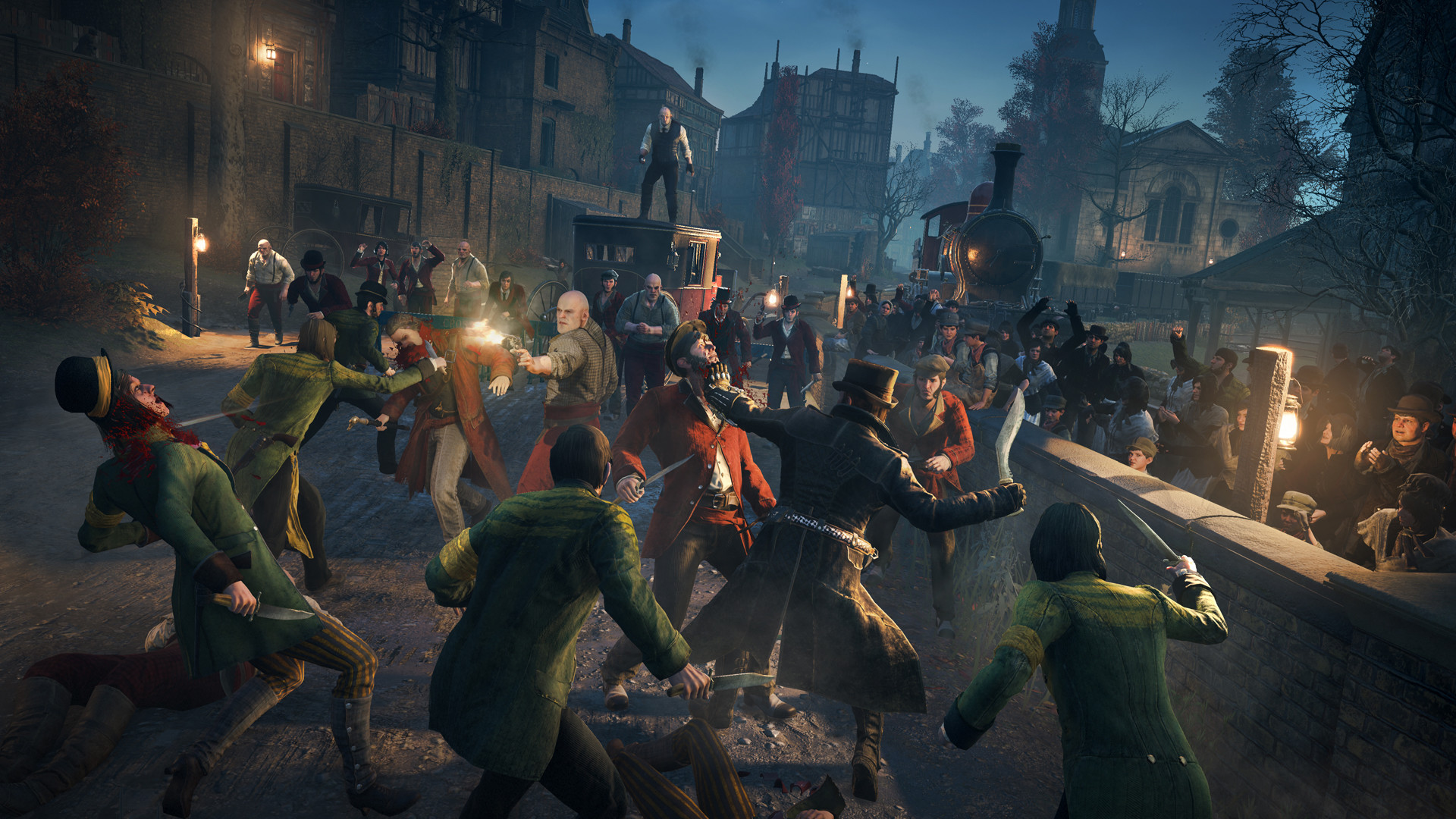 Assassin's Creed Syndicate, Rissa tra bande, Strada, Notte, Londra vittoriana, sfondo desktop