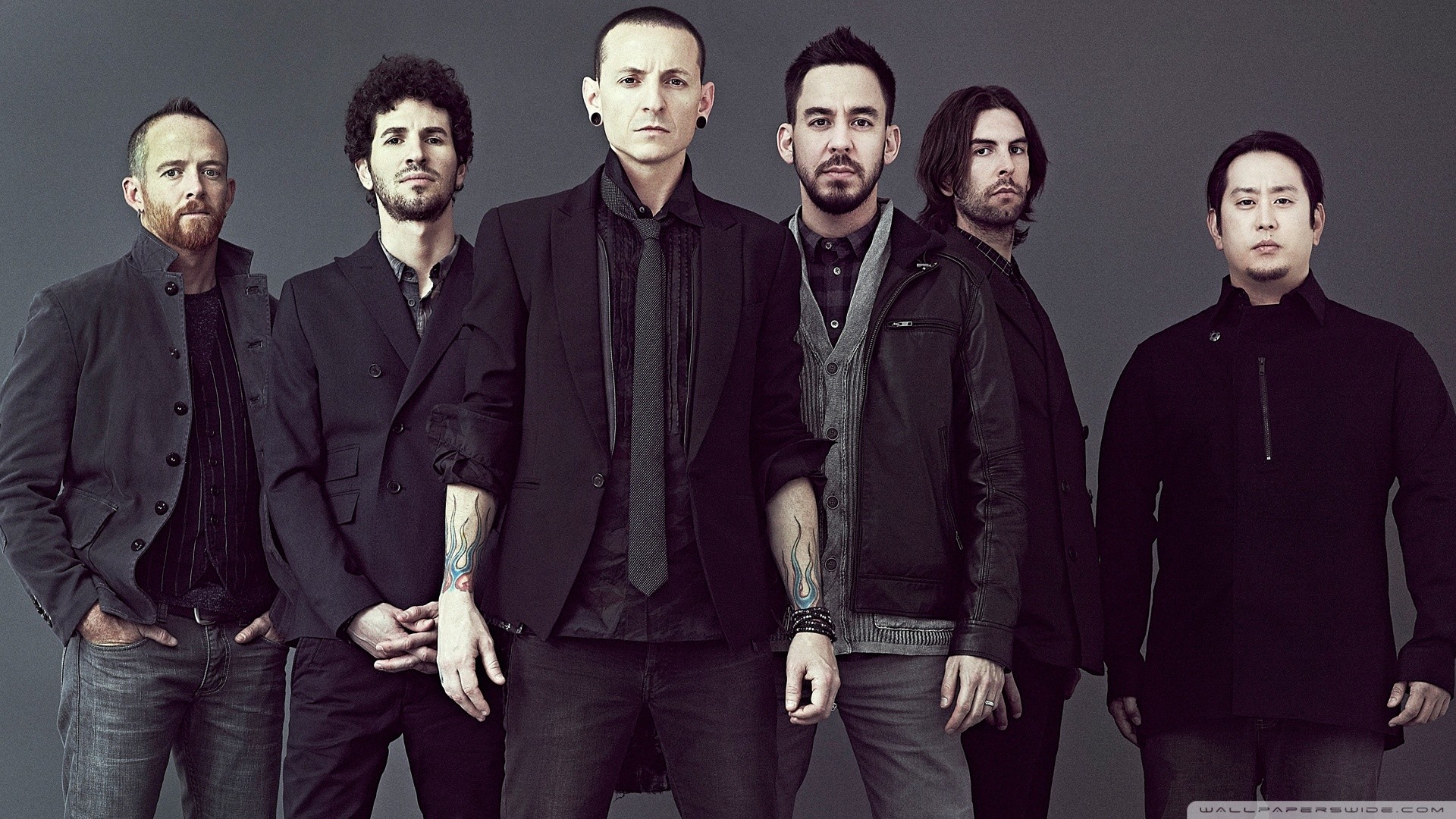 Linkin Park, Chester Bennington, Mike Shinoda, Joe Hahn, Rob Bourdon, Brad Delson, Dave Farrell, Foto di gruppo, sfondo desktop