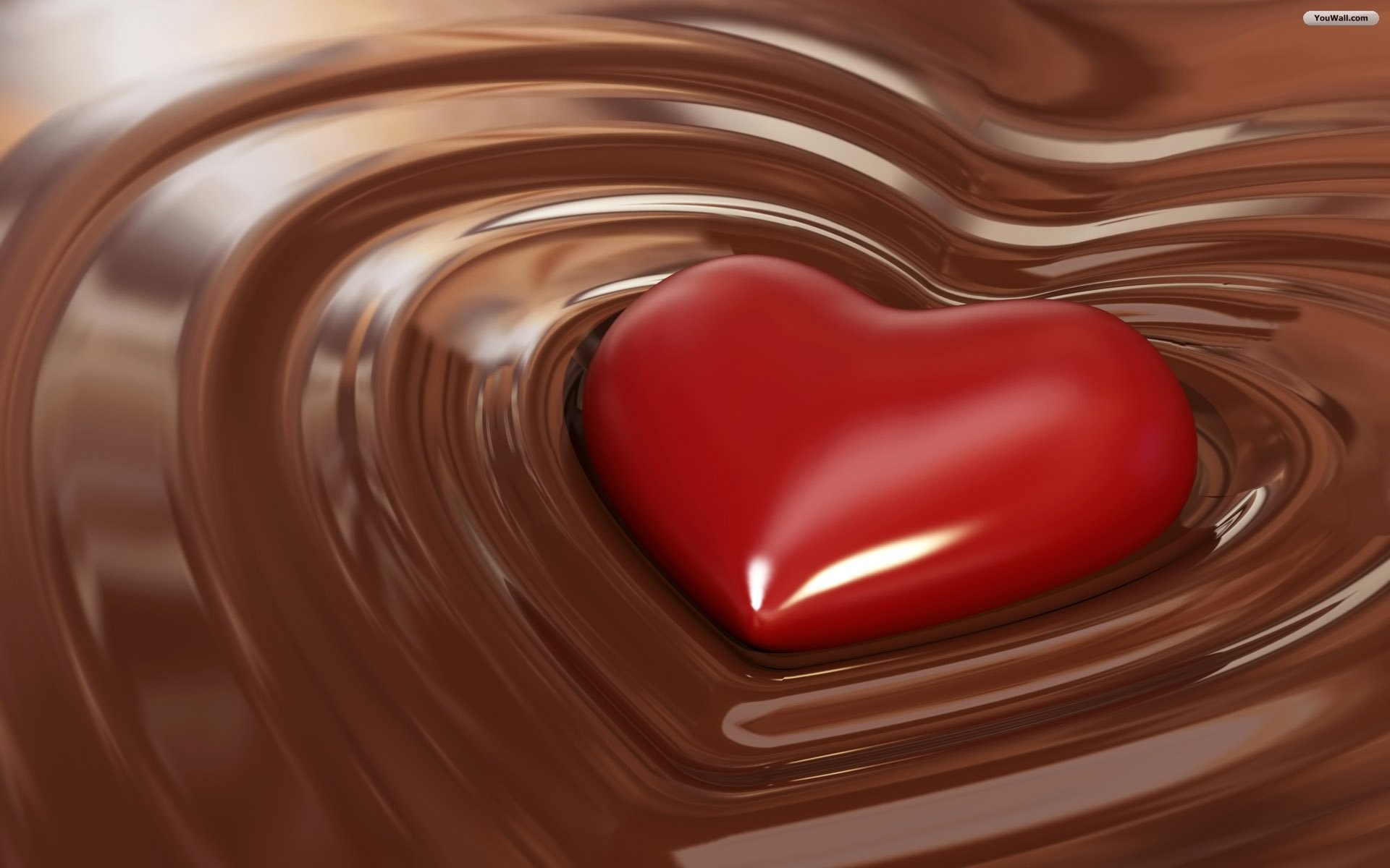 Cuore rosso, Cioccolato fuso, Dolce, 1920x1200, sfondo per PC