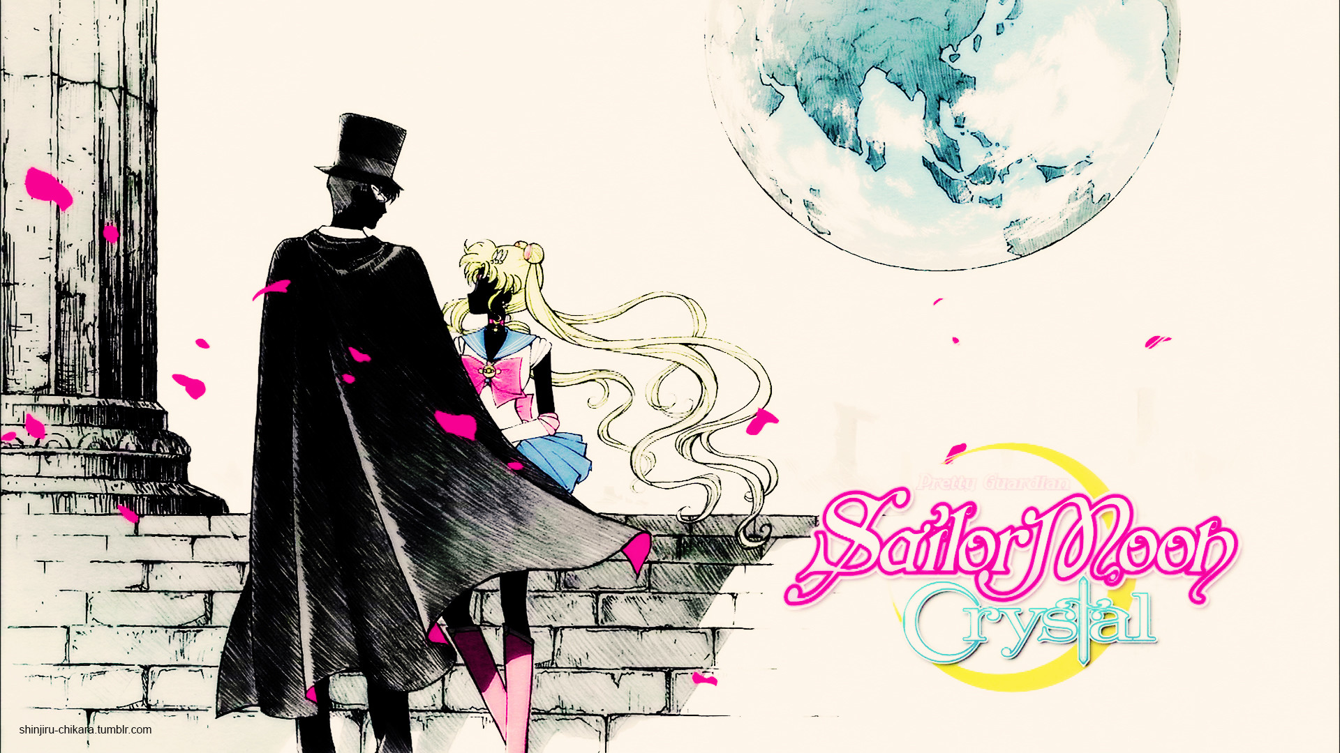 Tuxedo Mask, Usagi Tsukino, Sailor Moon Crystal, Logo, Manga, Full HD, sfondo Windows 11