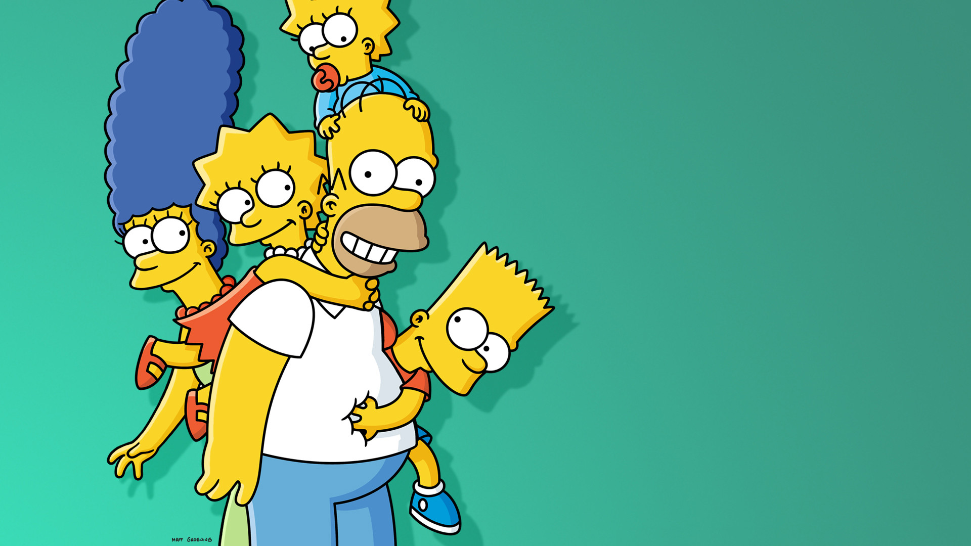 Homer Simpson, Marge Simpson, Bart Simpson, Lisa Simpson, Maggie Simpson, I Simpson, sfondo per PC