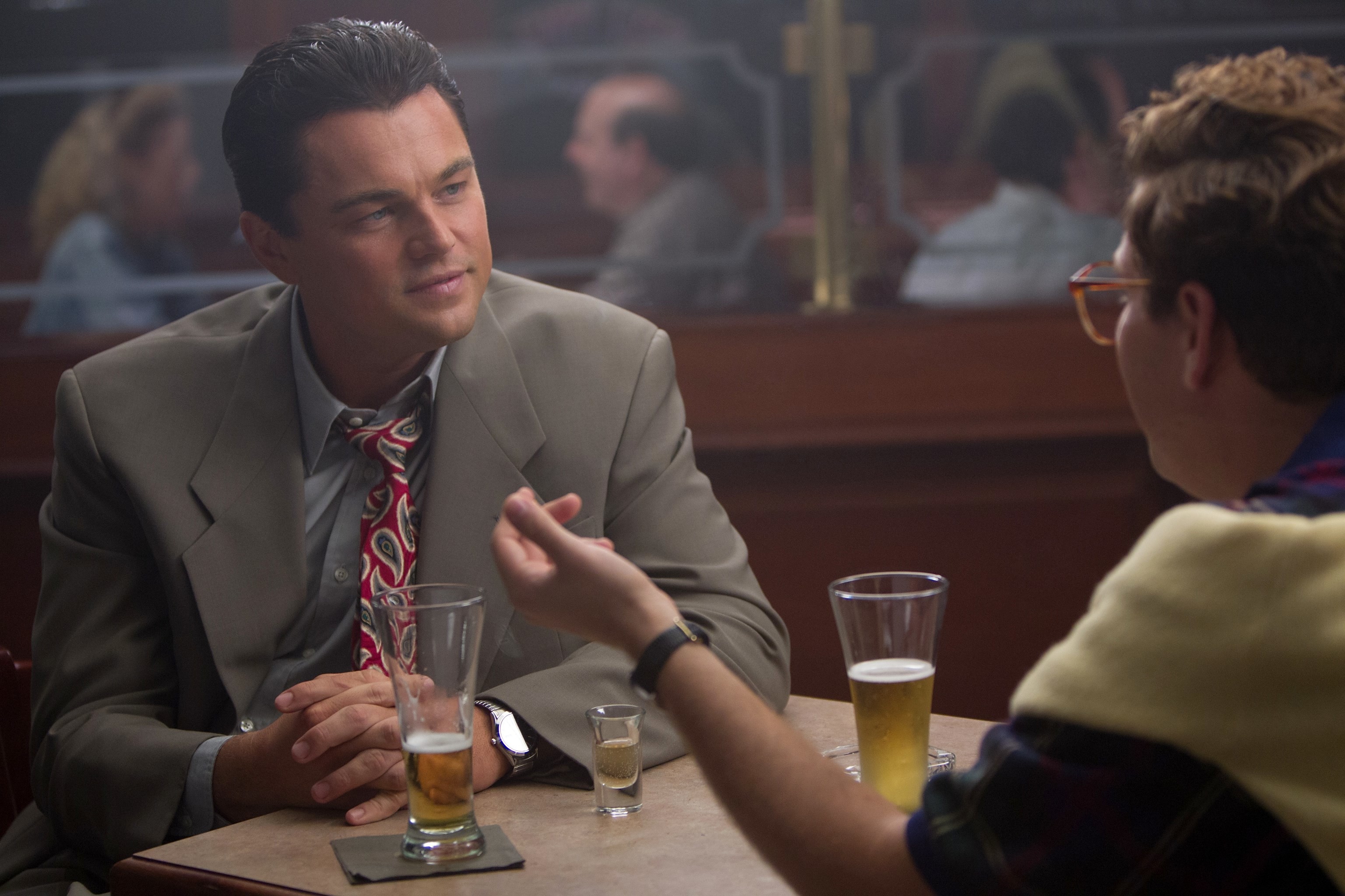 Leonardo DiCaprio, Jonah Hill, The Wolf of Wall Street, Birra, 2K, sfondo desktop