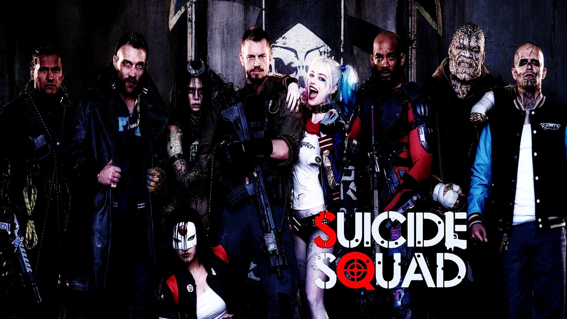 Suicide Squad, Cast, Harley Quinn, Deadshot, Poster, 1920x1080, sfondo per PC