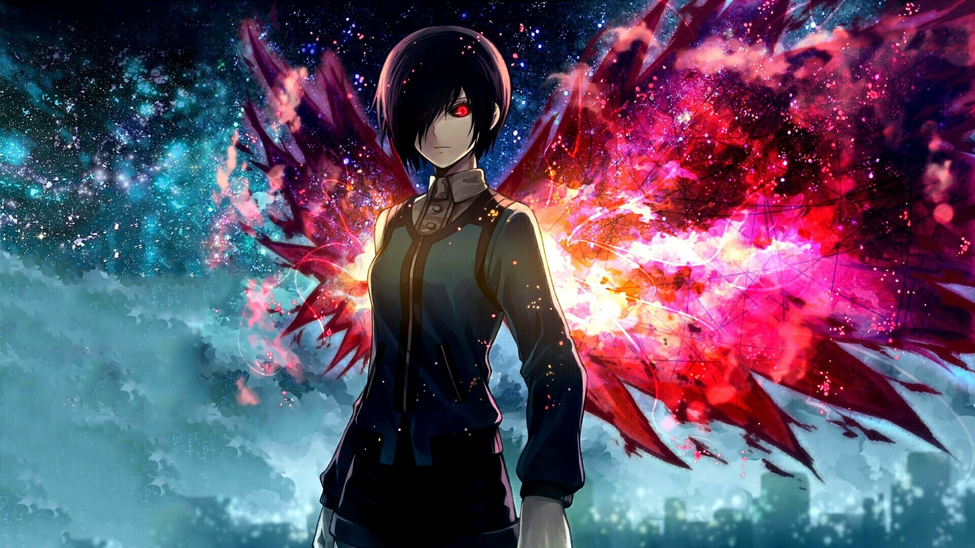 Ken Kaneki, Tokyo Ghoul, Kagune, Galassia, 1920x1080, sfondo per PC