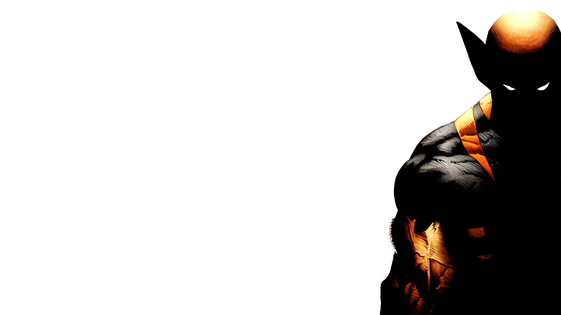 Wolverine, Marvel Comics, Ombra, Sfondo bianco, Full HD, wallpaper per computer