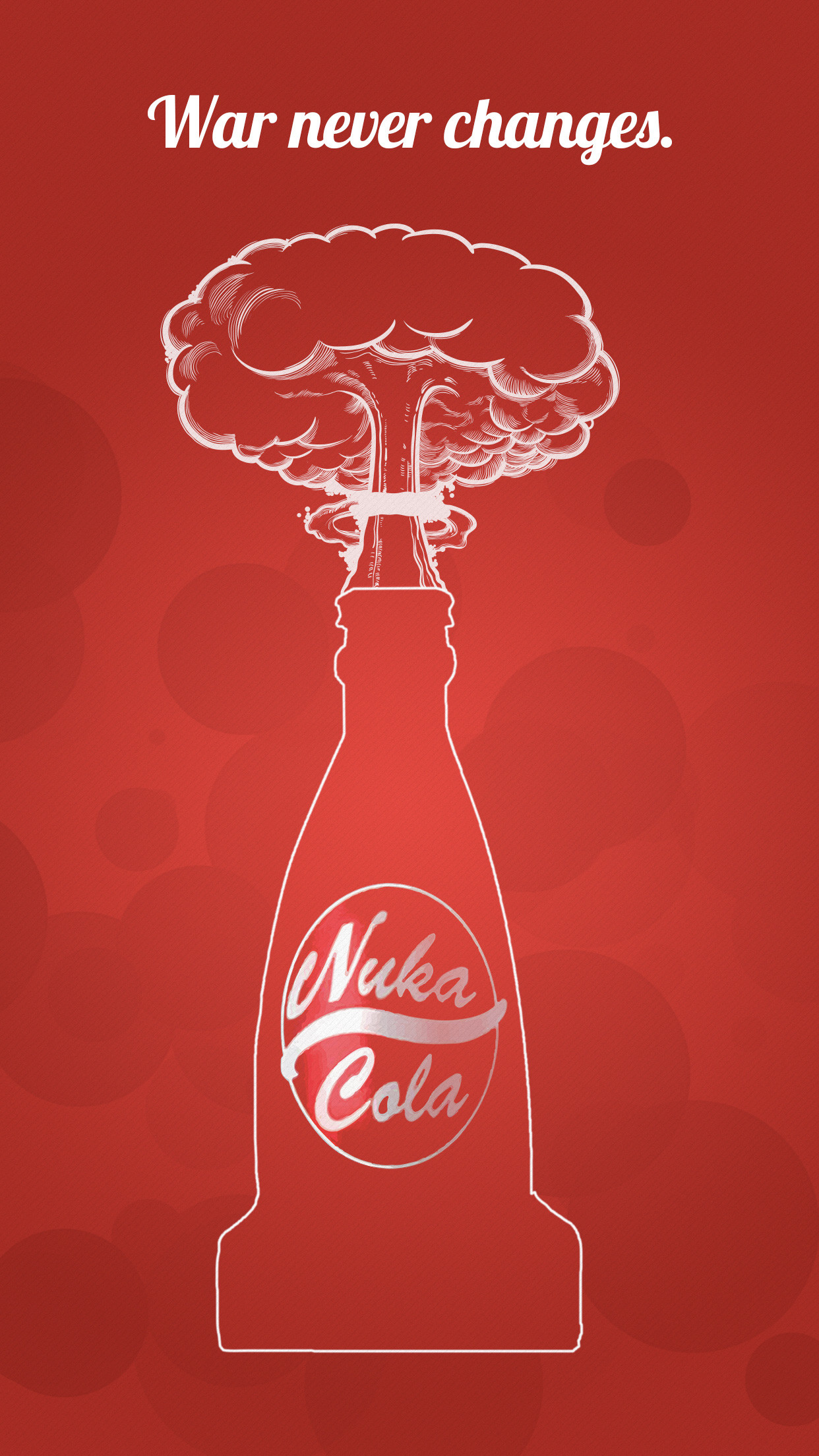 Nuka-Cola, Fallout 4, War Never Changes, Fungo atomico, Sfondo rosso, schermata di blocco iPhone