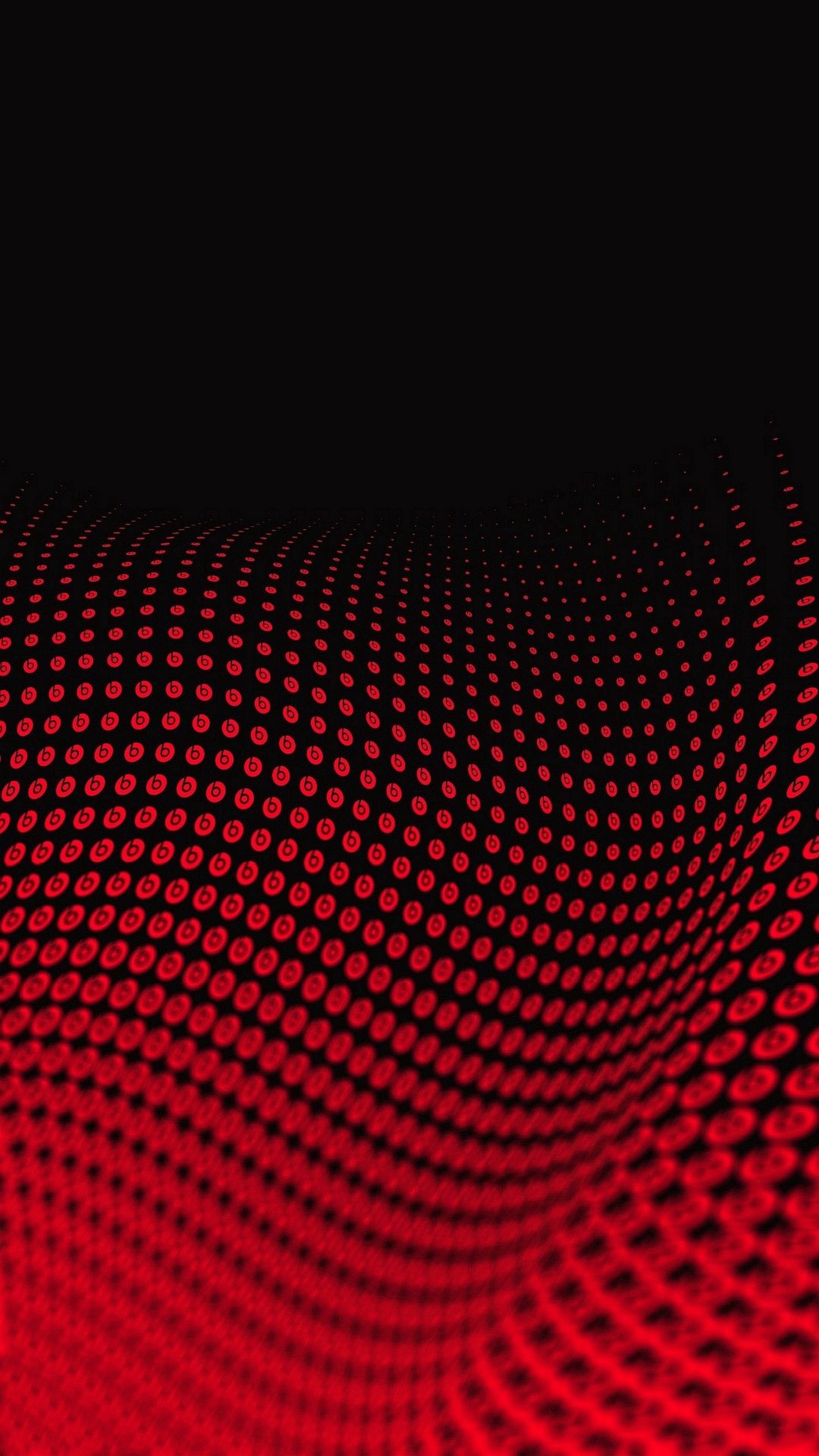 Punti rossi, Astratto, Sfondo nero, QHD+, wallpaper per smartphone