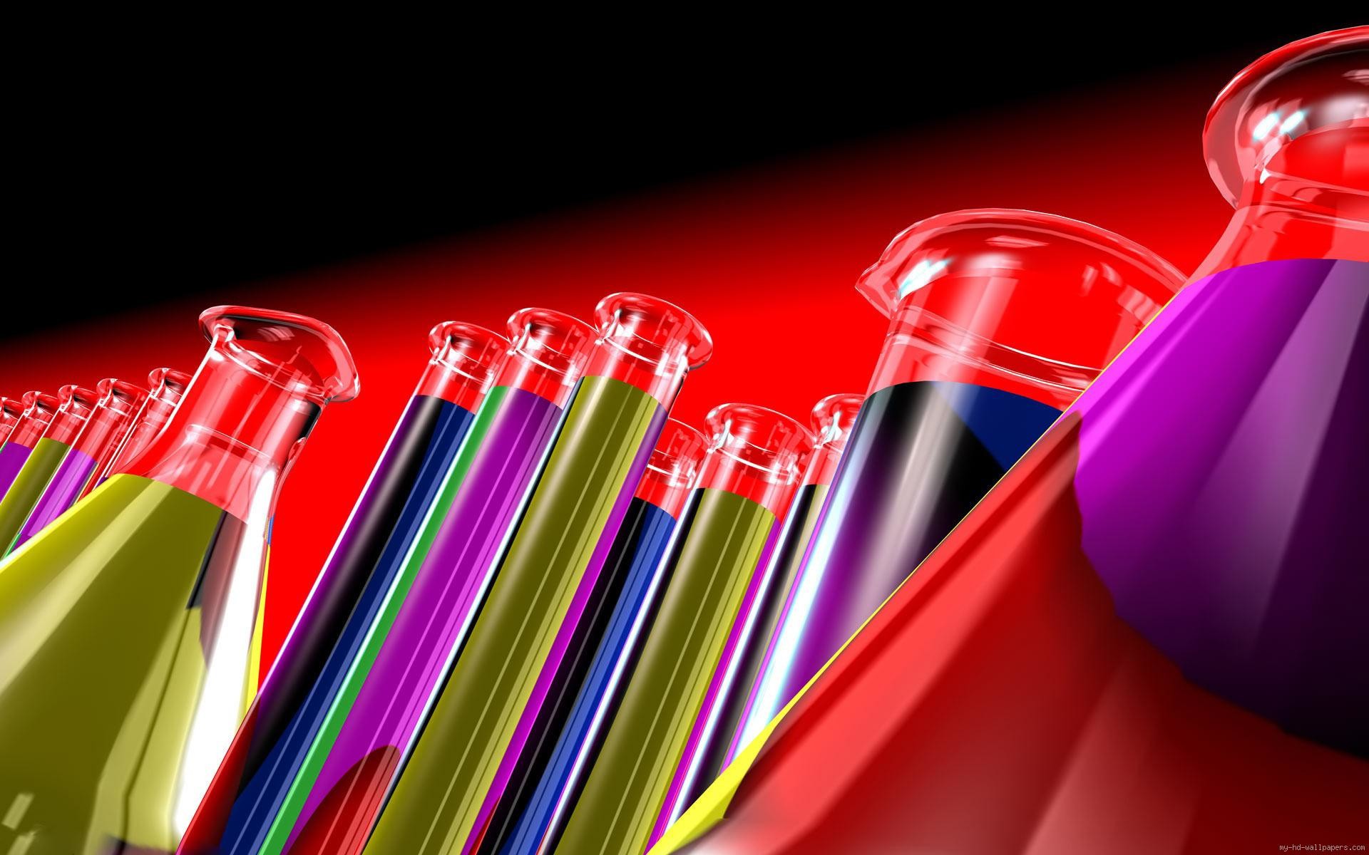 Provette, Beuta, Liquidi colorati, Rosso, 1920x1200, sfondo MacBook Pro