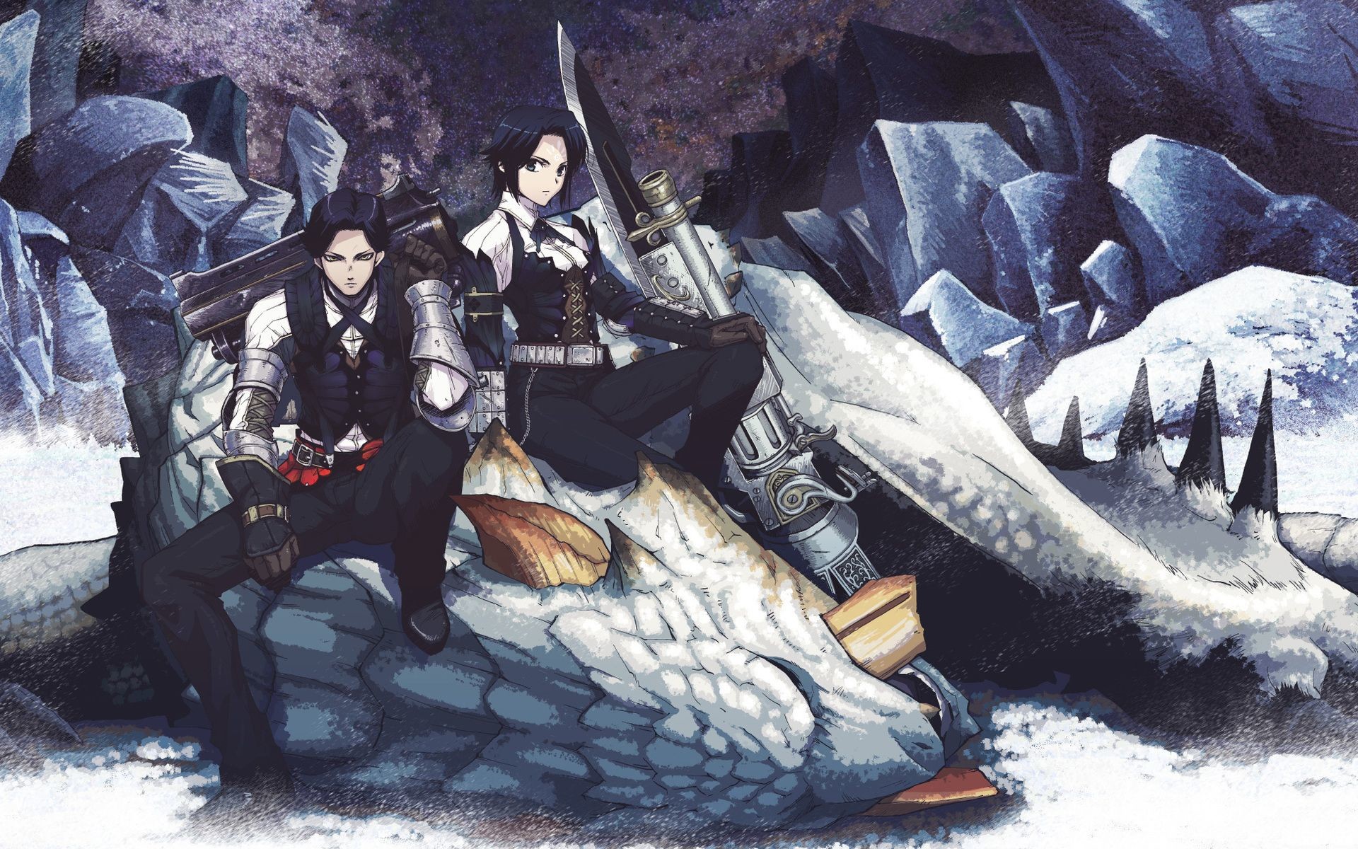 Monster Hunter, Cacciatori, Neve, 16:10 Full HD, sfondo widescreen