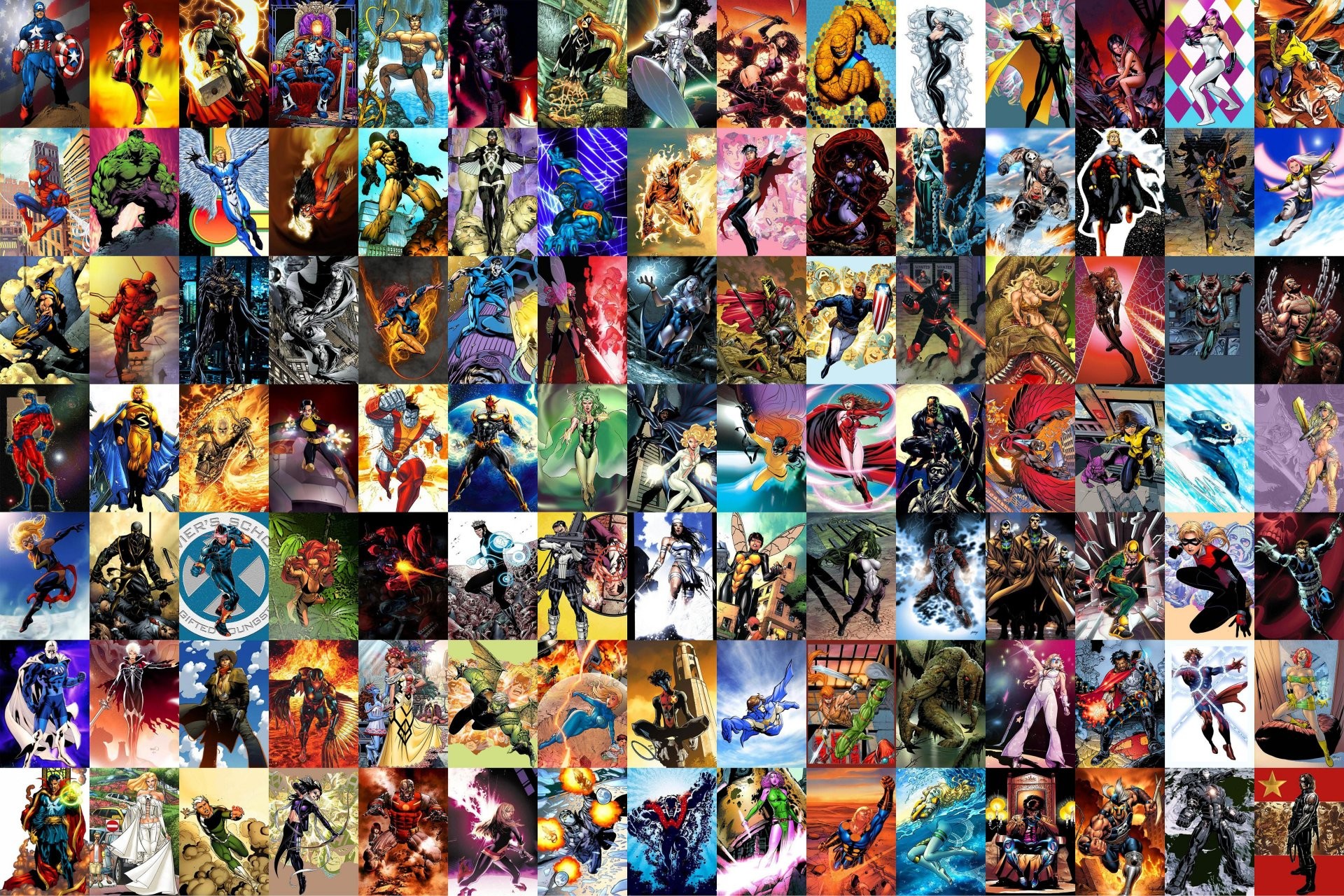 Marvel Comics, Collage, Copertine di fumetti, Supereroi, Full HD, sfondo per portatile