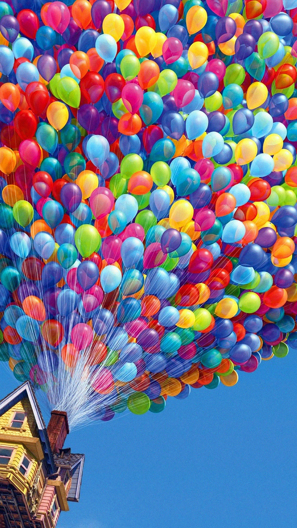 Up, Pixar, Palloncini, Casa volante, sfondo per iPhone 5
