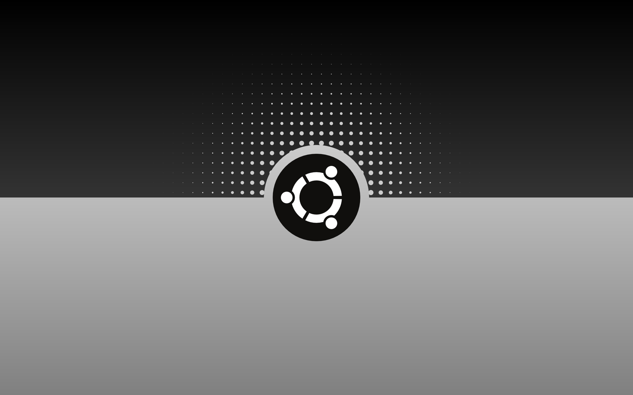 Logo Ubuntu, Bianco e nero, Puntini, 2560x1600, immagine di sfondo