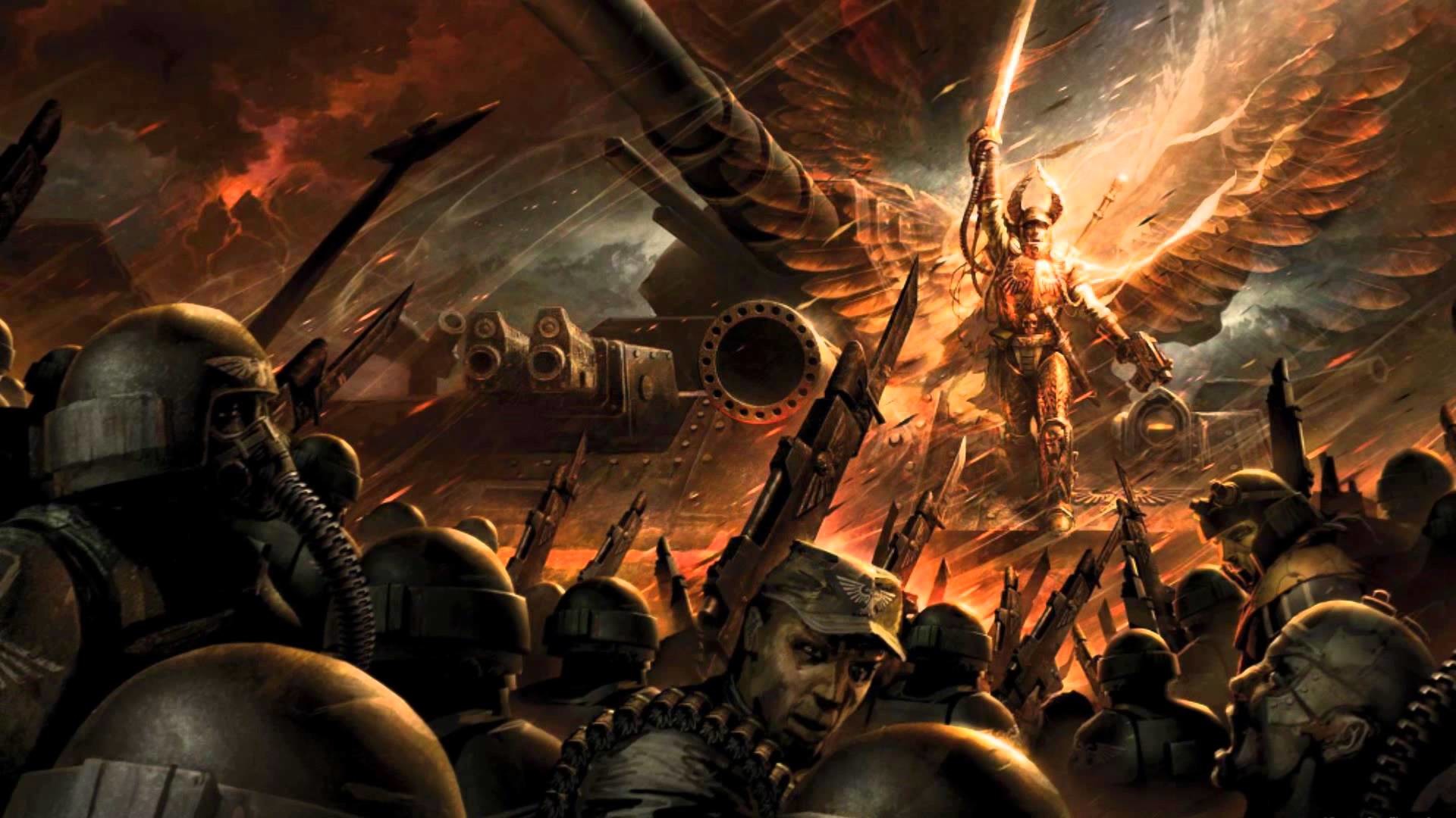 Warhammer 40,000, Soldati, Angelo, Battaglia, Fuoco, 1920x1080, sfondo per PC