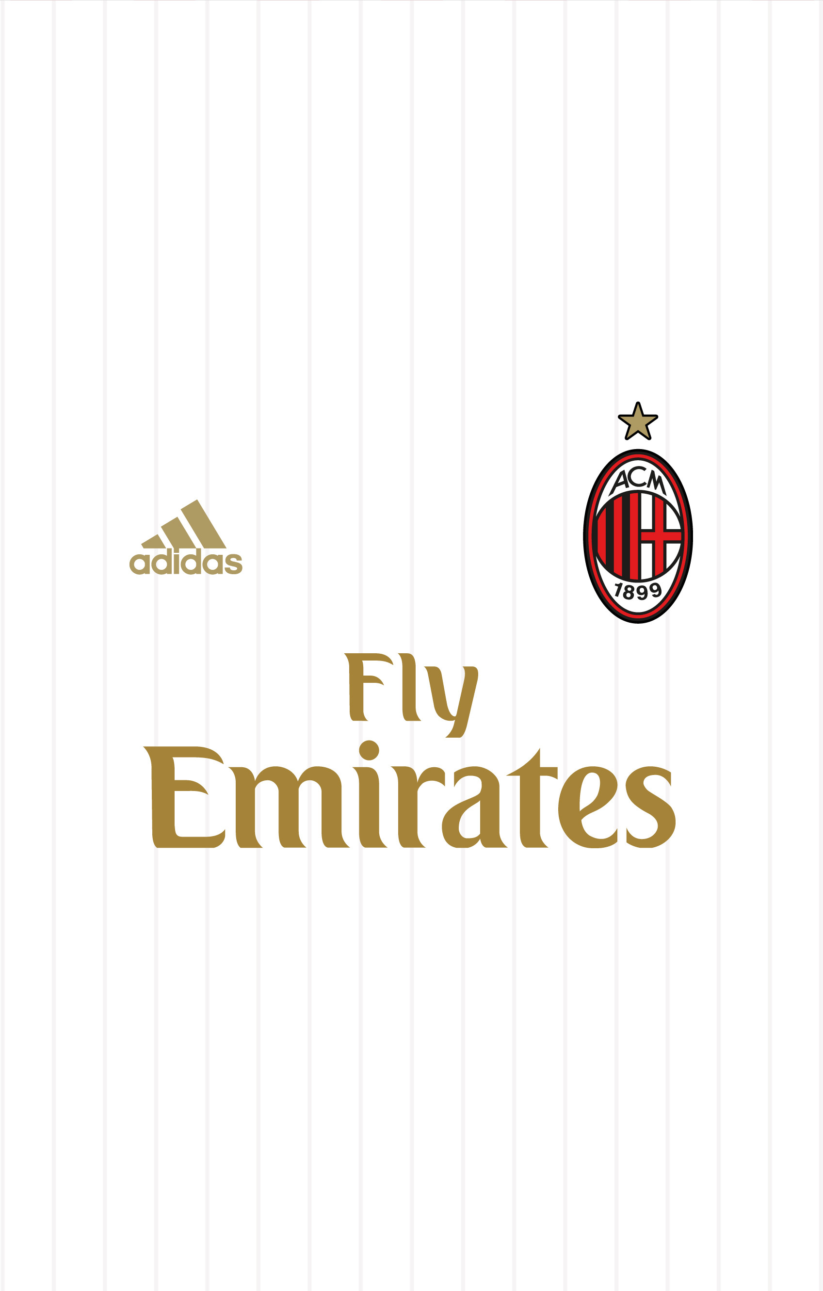 AC Milan, Maglia bianca, Fly Emirates, Adidas, QHD+, sfondo per iPhone e Android