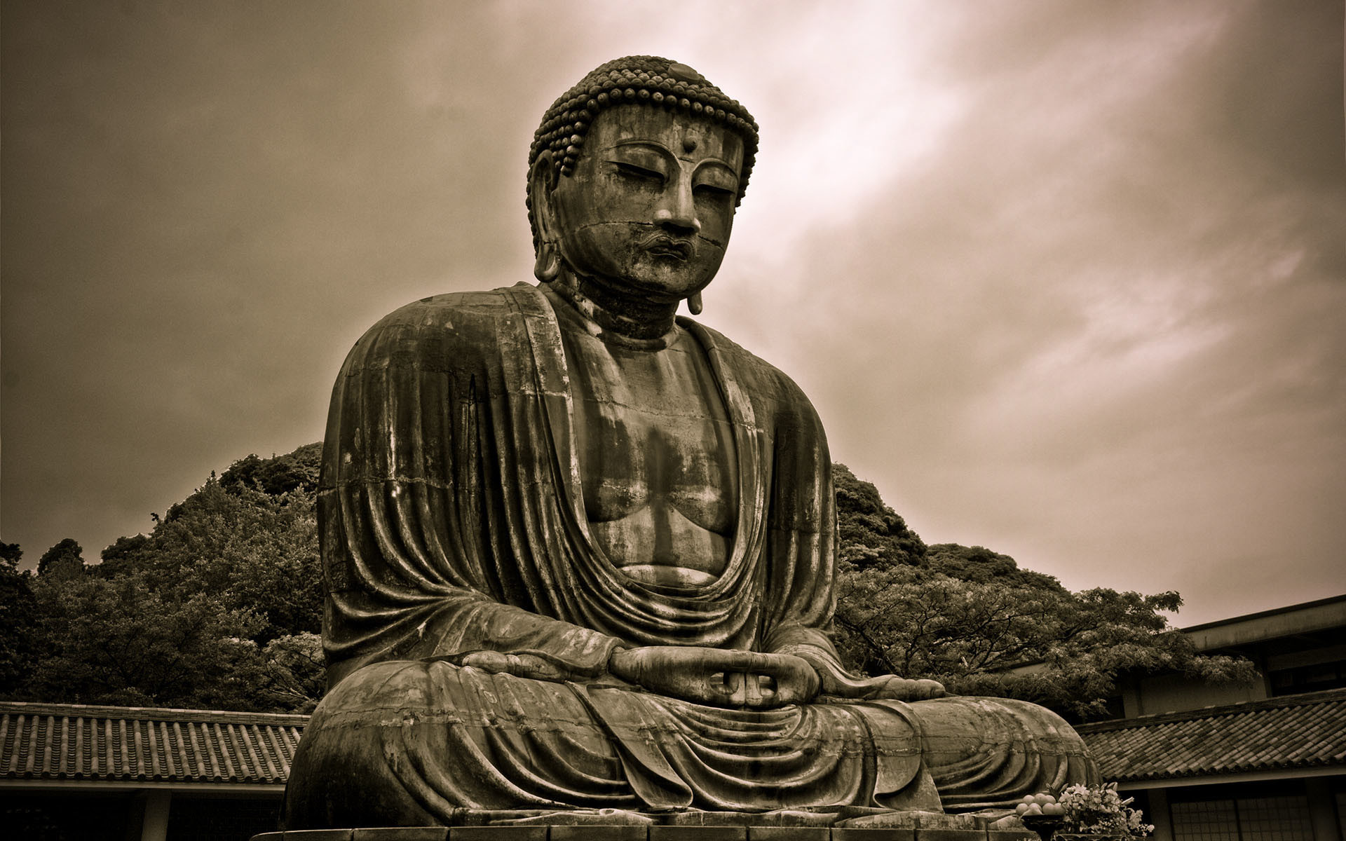 Grande Buddha di Kamakura, Kamakura, Giappone, Statua in bronzo, sfondo Full HD per computer