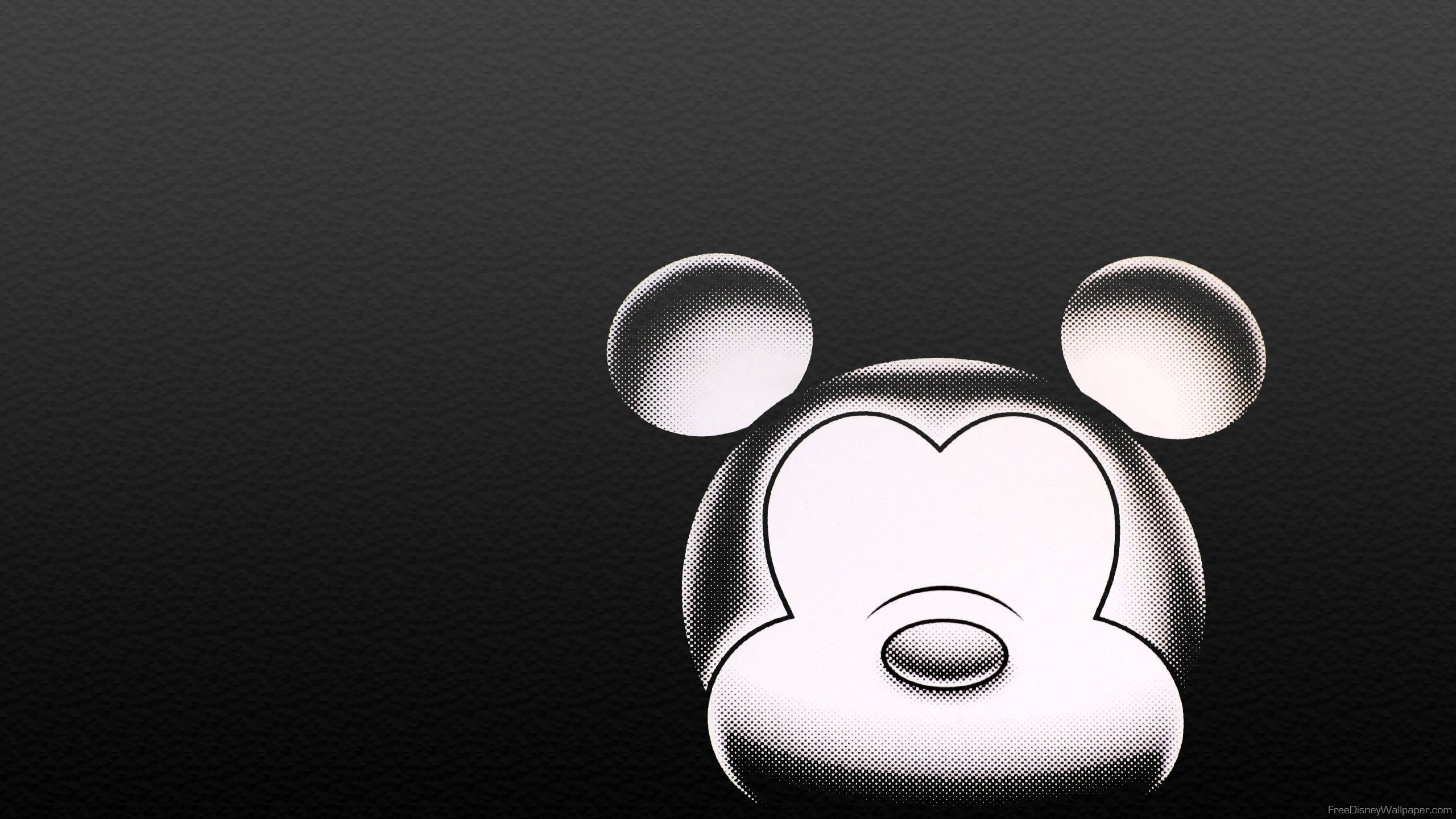 Topolino, Volto, Bianco e nero, 16:9 2K, sfondo widescreen
